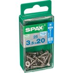 CENTRALE BRICO Lot de 25 vis inox tête fraisée torx SPAX, Diam.3.5 mm x L.20 mm