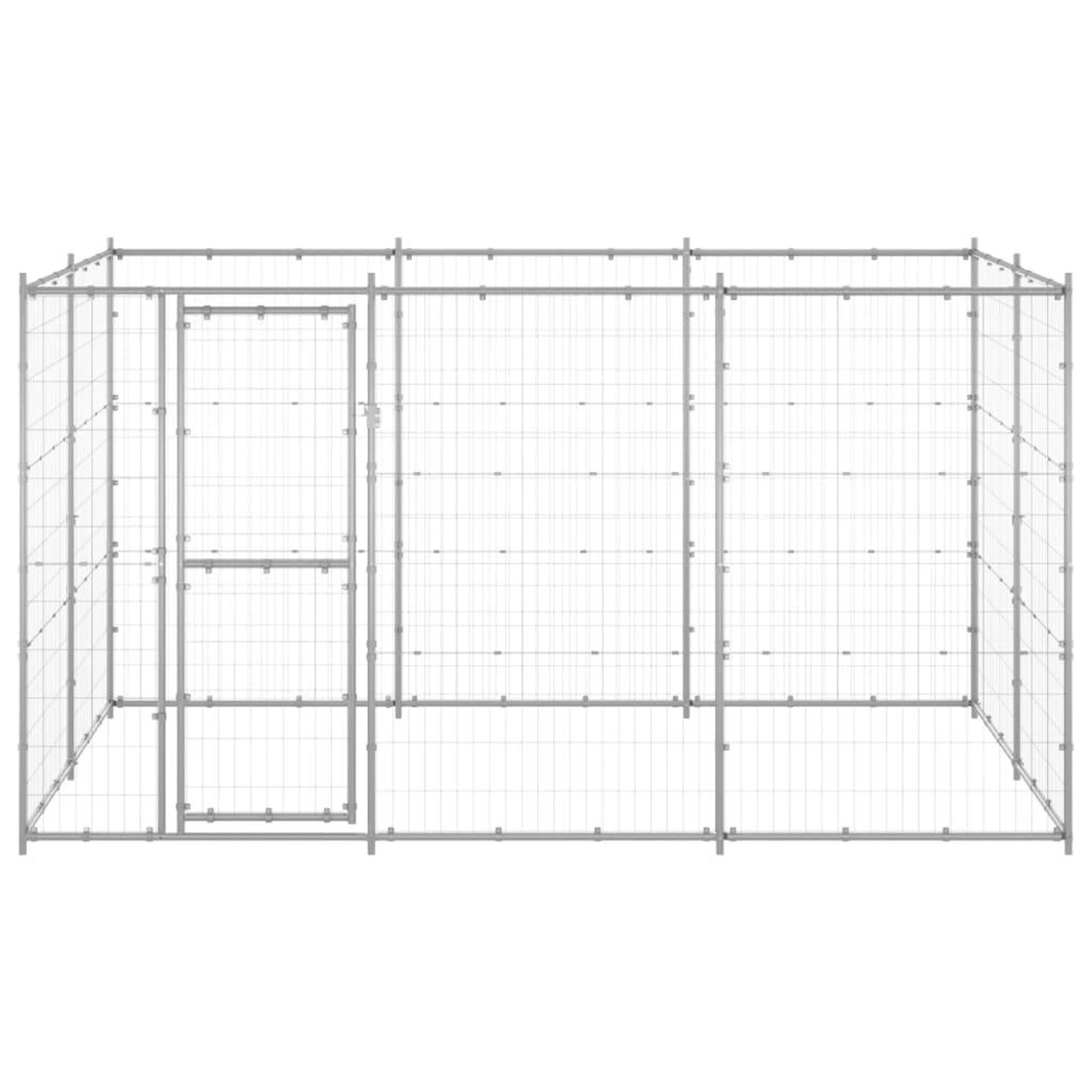 Voir la diapositive 2 : VIDAXL Chenil exterieur Acier galvanise 7,26 m²