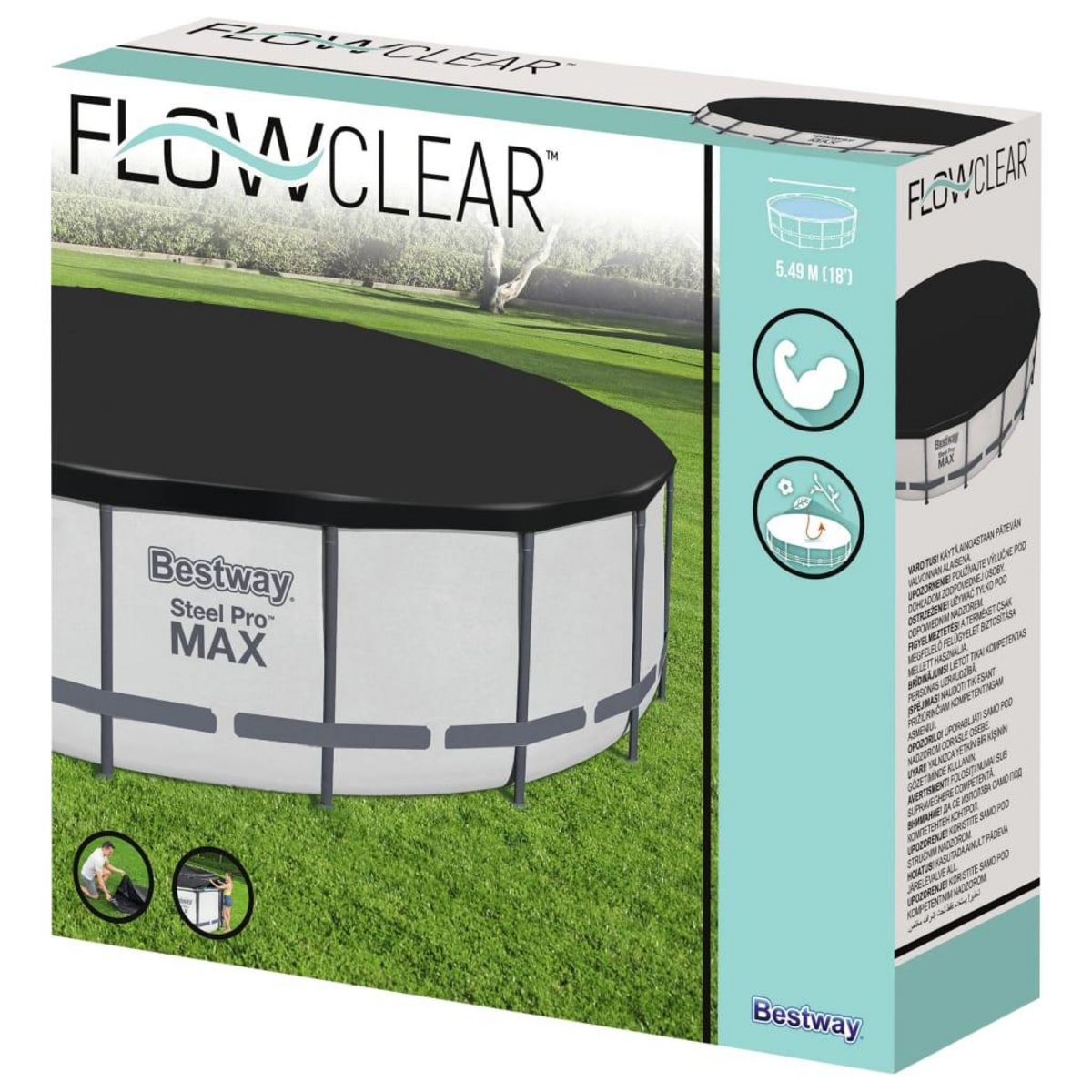 BESTWAY Bestway Couverture de piscine Flowclear Fast Set 555 cm