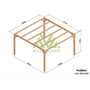 Voir la diapositive 2 : JARDIDECO Pergola en bois lamellé-collé Lille 400 x 400 cm - Maderland