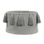 Lorena Canals Panier de rangement en coton tressé gris clair avec pompons 30 x 45 x 45 cm