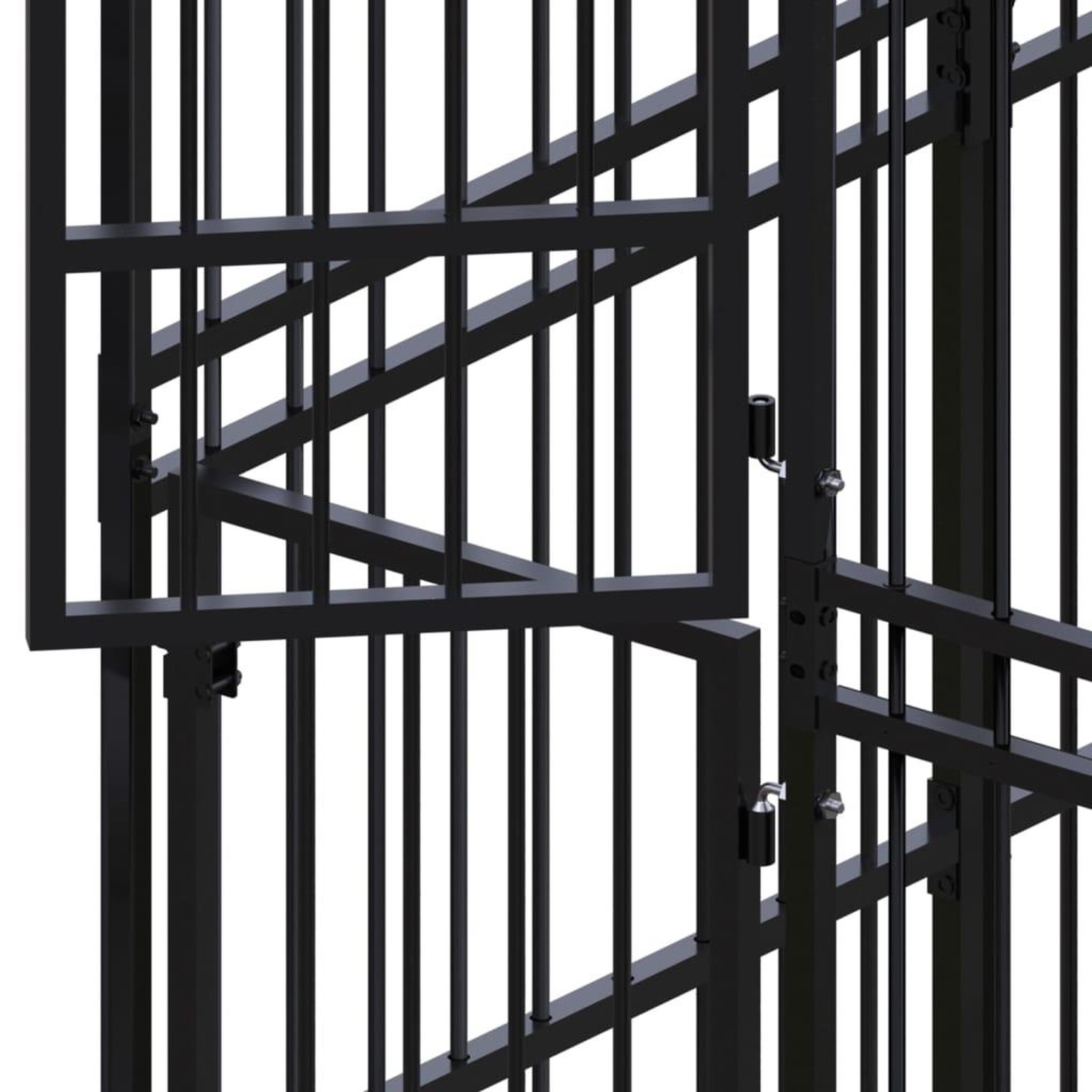Voir la diapositive 5 : VIDAXL Chenil d'exterieur pour chiens Acier 11,06 m^2