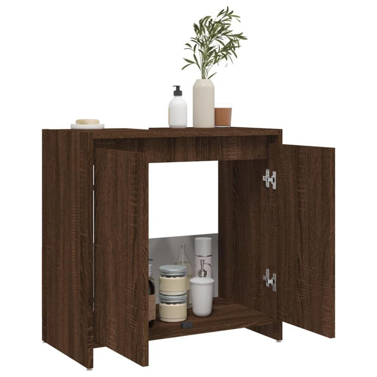 VIDAXL Armoire de bain Chene marron 60x33x61 cm Bois d'ingenierie