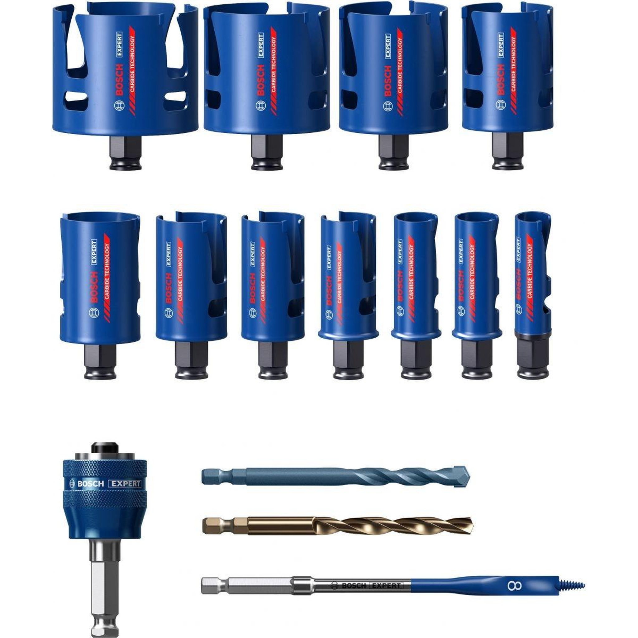 Bosch Professional Coffret scies trépans 20 à 76 mm expert construction material (15 pcs)