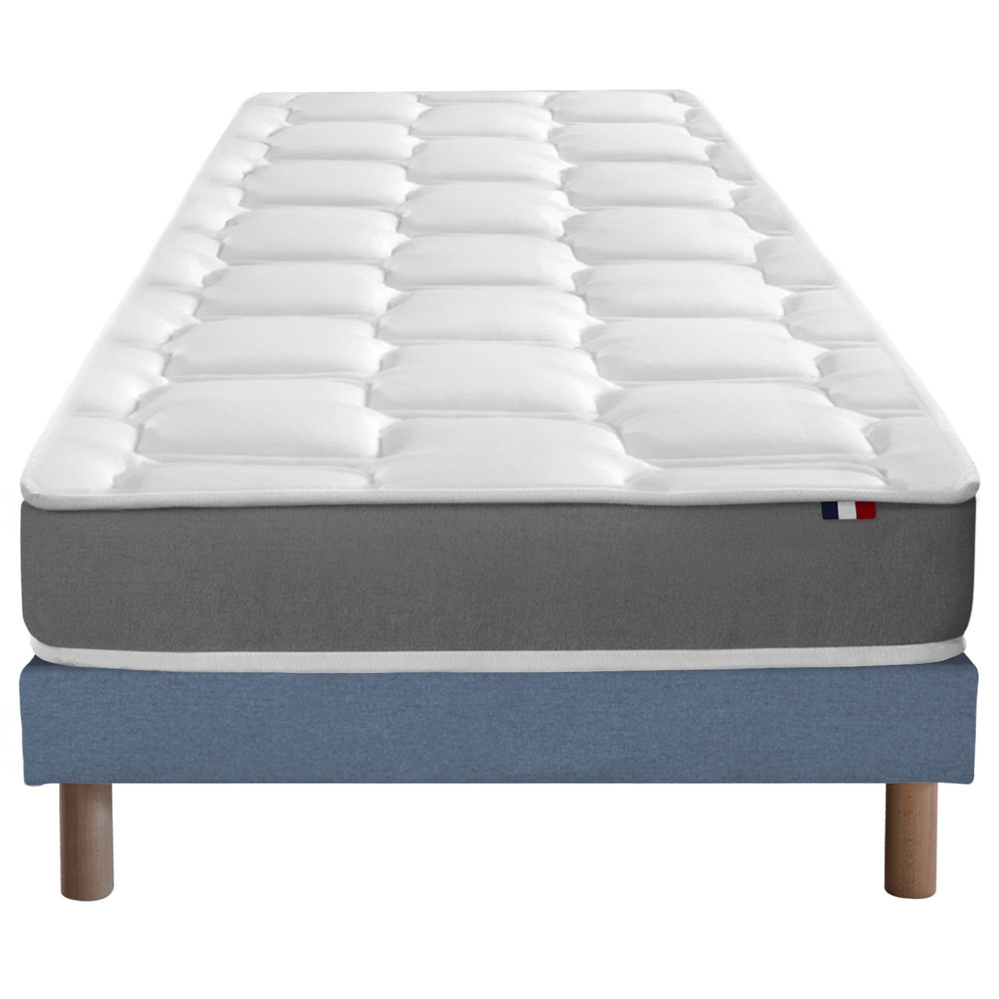 Voir la diapositive 2 : IDLITERIE Ensemble matelas mémoire de forme et mousse HR ZENITH avec sommier - confort français