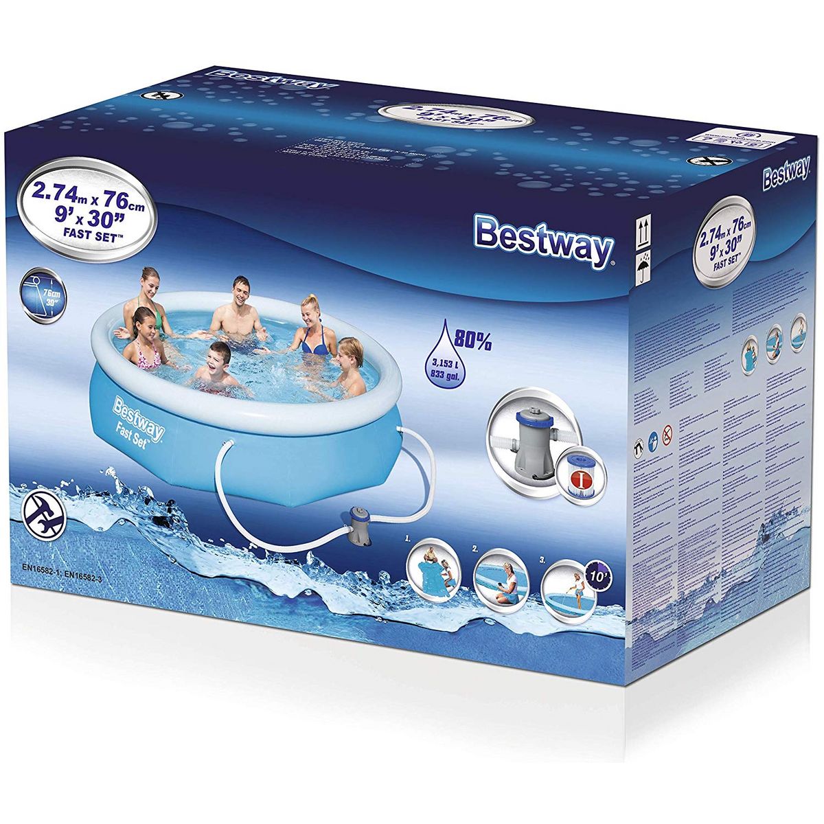 BESTWAY Piscine autoportée gonflable 2,74m x 0,76m -  Ronde