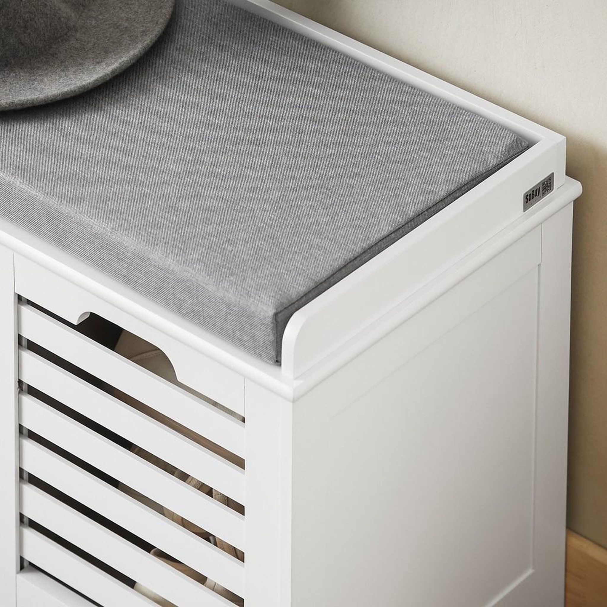 Voir la diapositive 6 : SOBUY SoBuy - Banc de rangement à chaussures avec deux portes - Nordique - FSR23-K