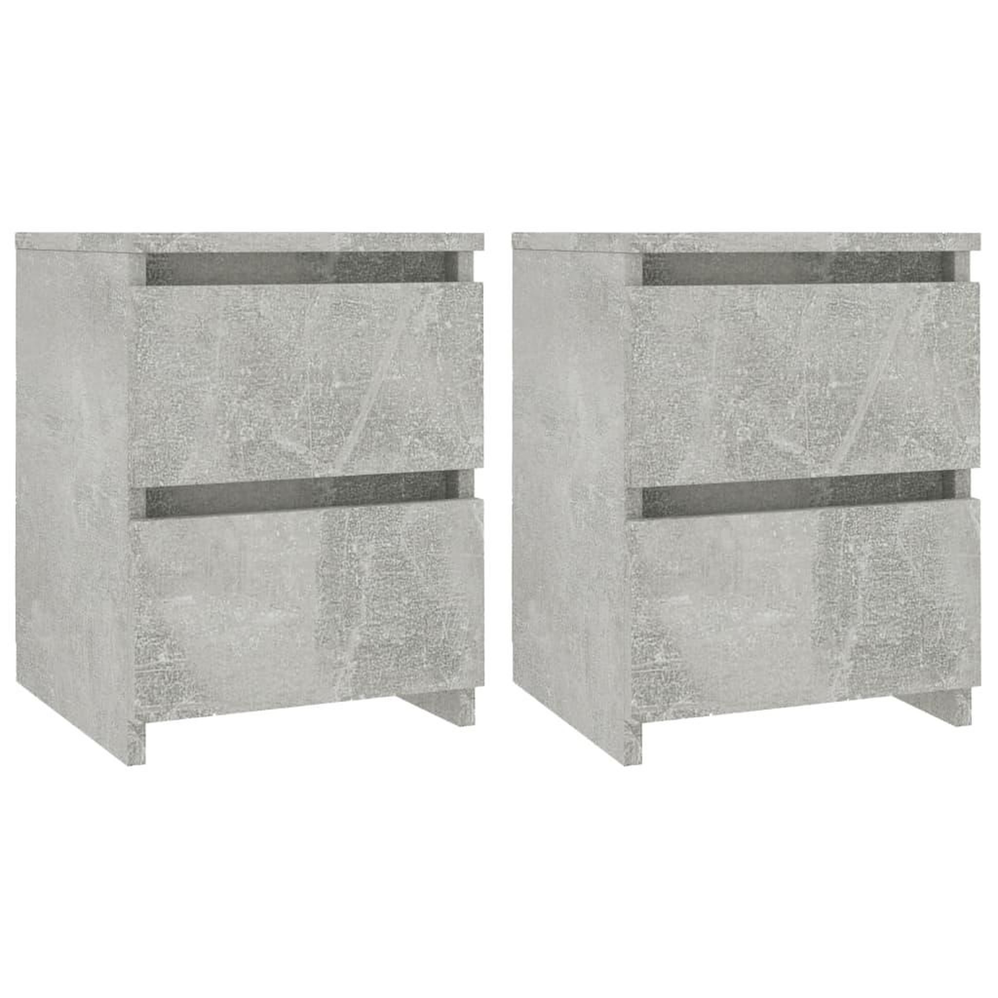 Voir la diapositive 2 : VIDAXL Tables de chevet 2 pcs Gris beton 30x30x40 cm Bois d'ingenierie