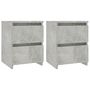 Voir la diapositive 2 : VIDAXL Tables de chevet 2 pcs Gris beton 30x30x40 cm Bois d'ingenierie
