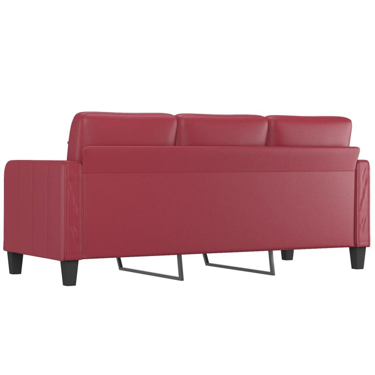 VIDAXL Canape a 3 places Rouge bordeaux 180 cm Similicuir