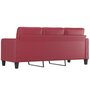 Voir la diapositive 5 : VIDAXL Canape a 3 places Rouge bordeaux 180 cm Similicuir