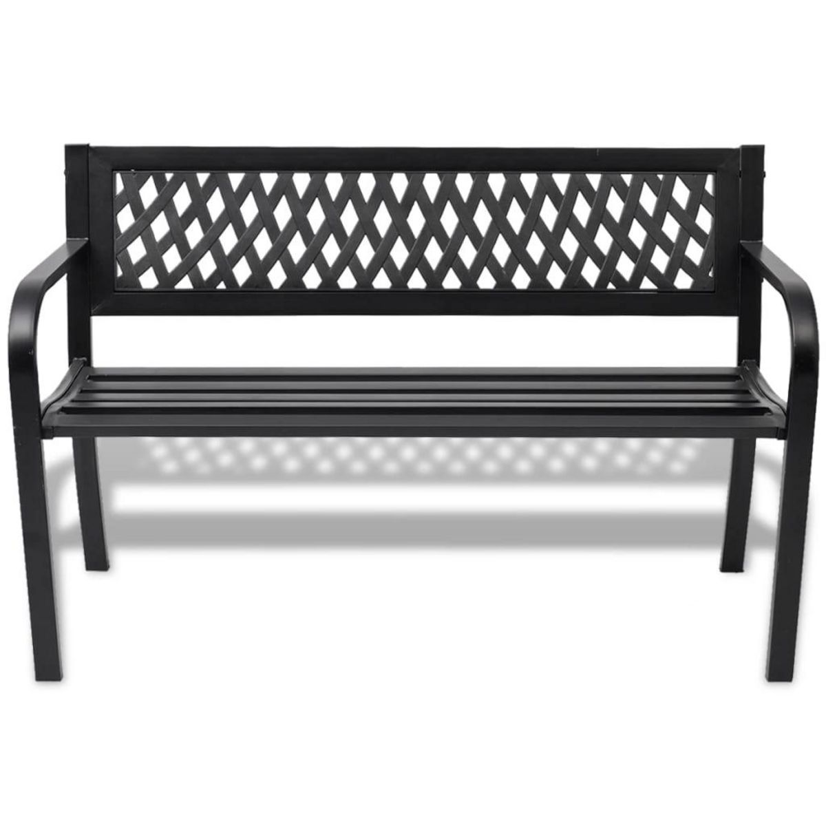 VIDAXL Banc de jardin 118 cm Acier Noir