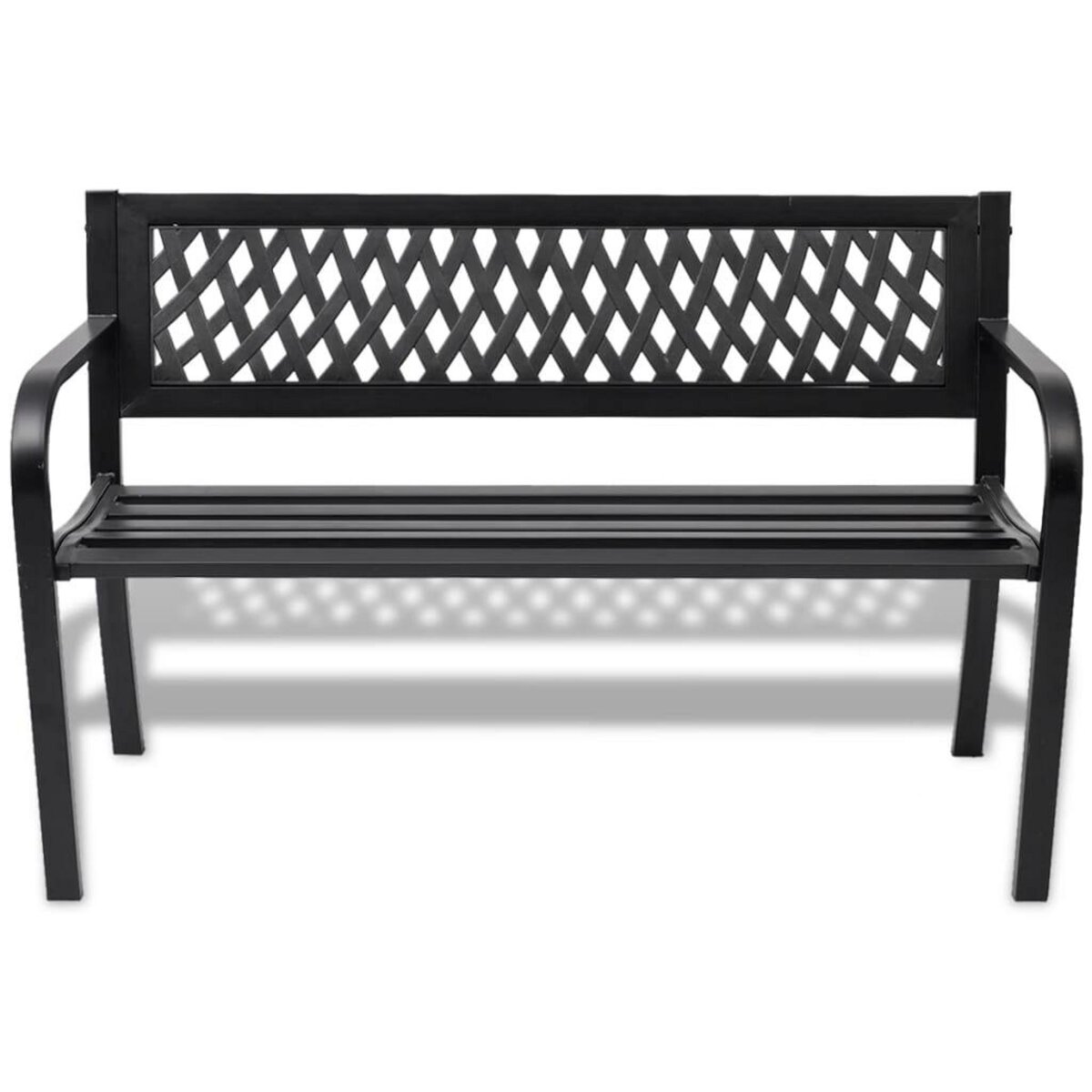 VIDAXL Banc de jardin 118 cm Acier Noir