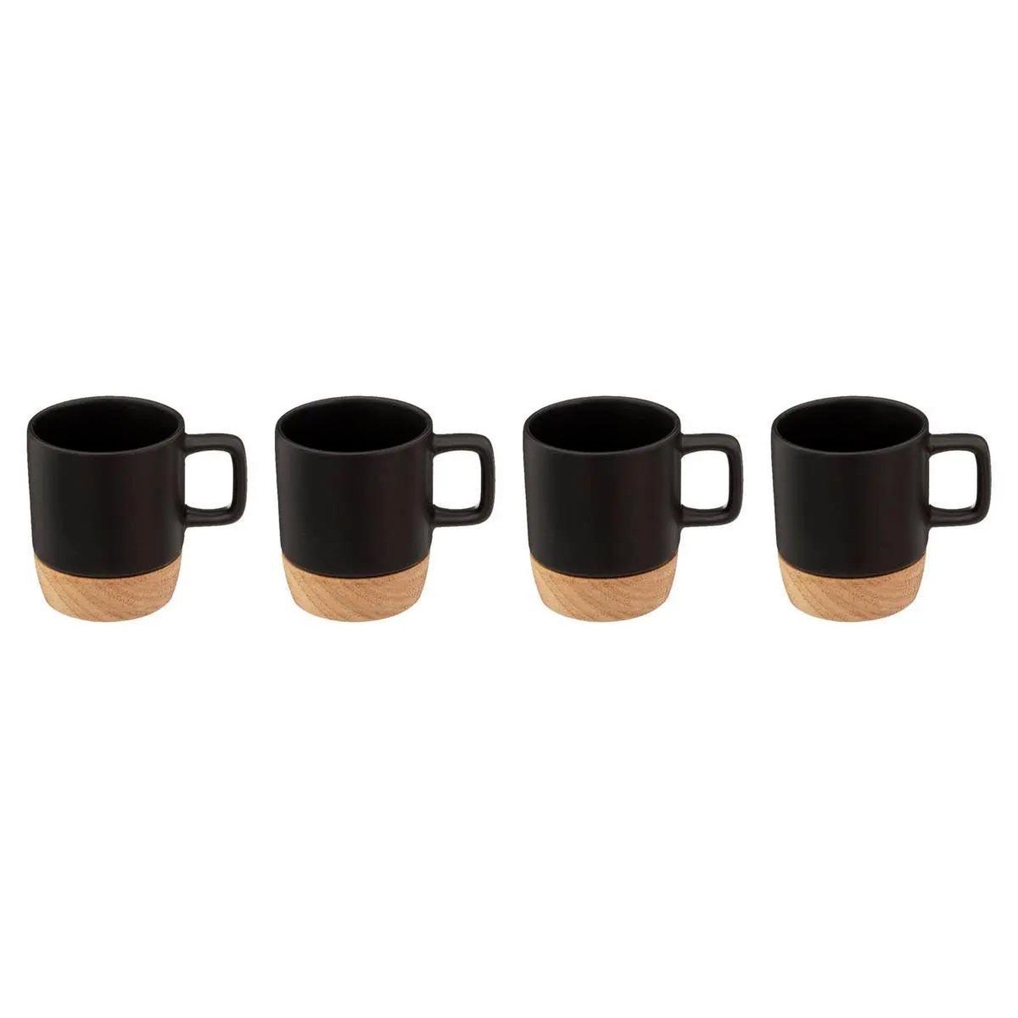 SECRET DE GOURMET Lot de 4 tasses à café  modern wood  12cl noir