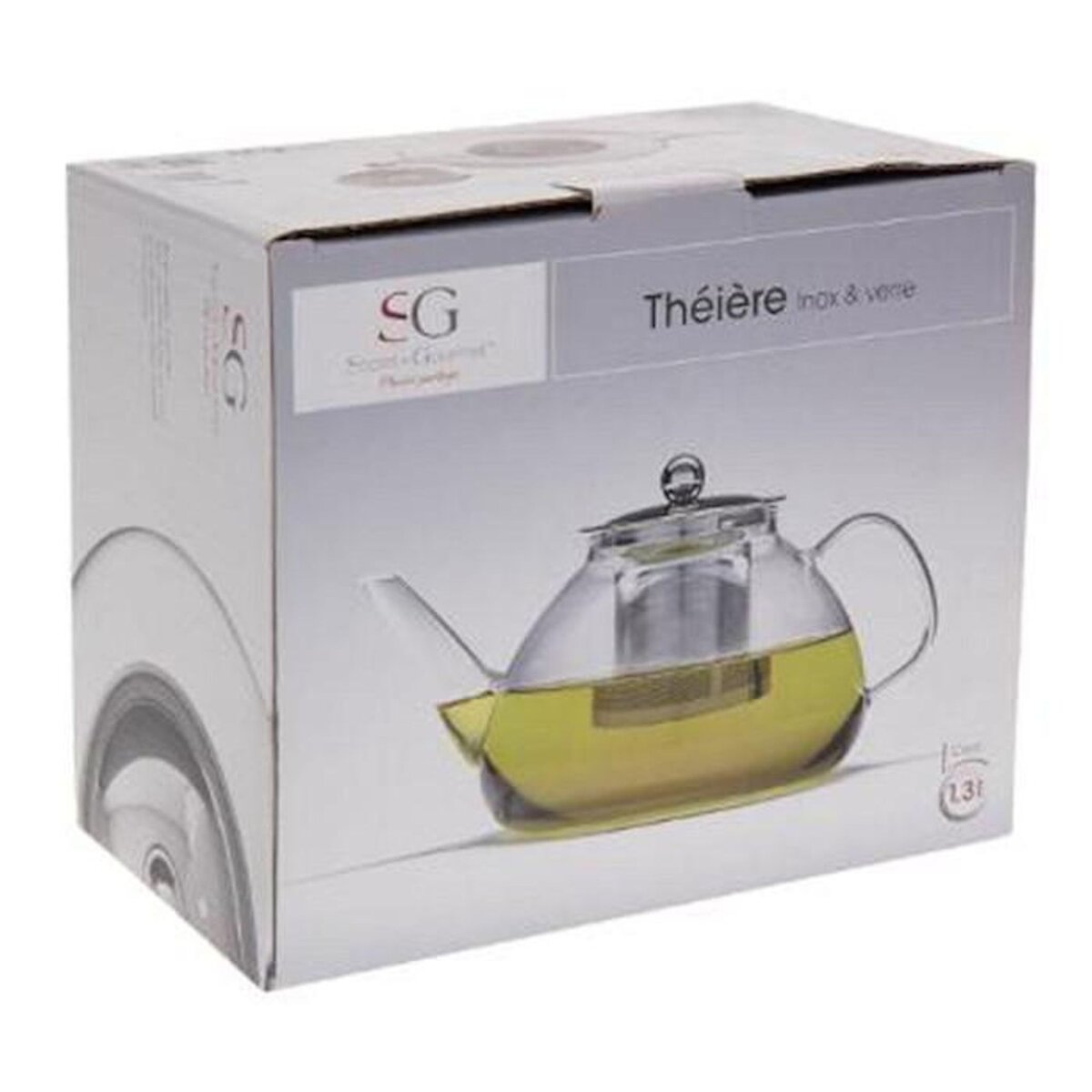 SECRET DE GOURMET Théière en Verre  Filtre  24cm Transparent