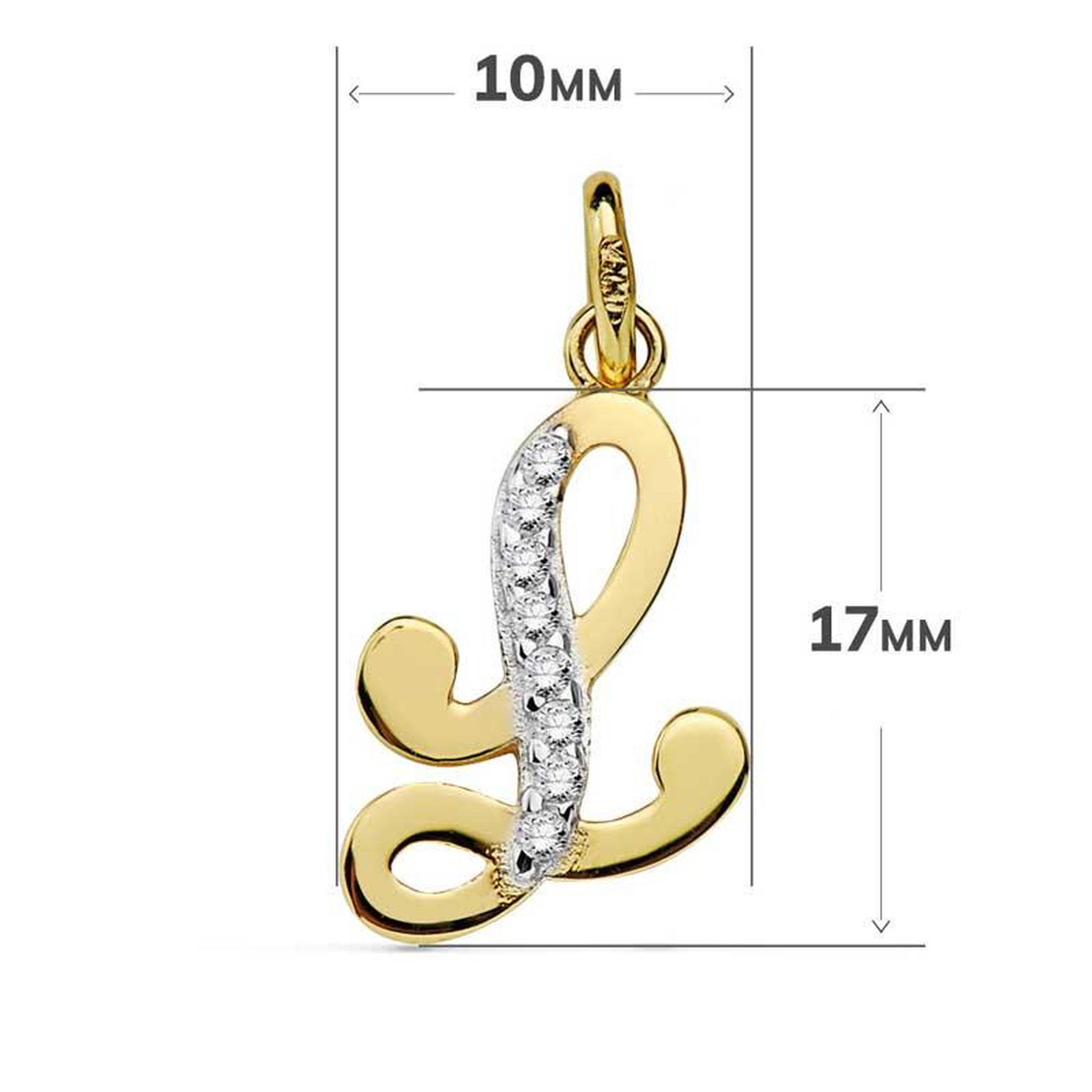 Voir la diapositive 3 : L'ATELIER D'AZUR Pendentif Or 18 Carats 750 Jaune Serti de Zirconiums - Initiale Lettre  L  - Chaine Offerte