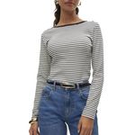 Vero Moda Top Blanc/ à rayures Femme Vero Moda Chloe. Coloris disponibles : Noir