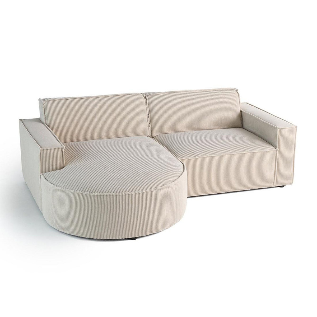 LISA DESIGN Spiaggia - canapé d'angle gauche - 4 places - en velours côtelé