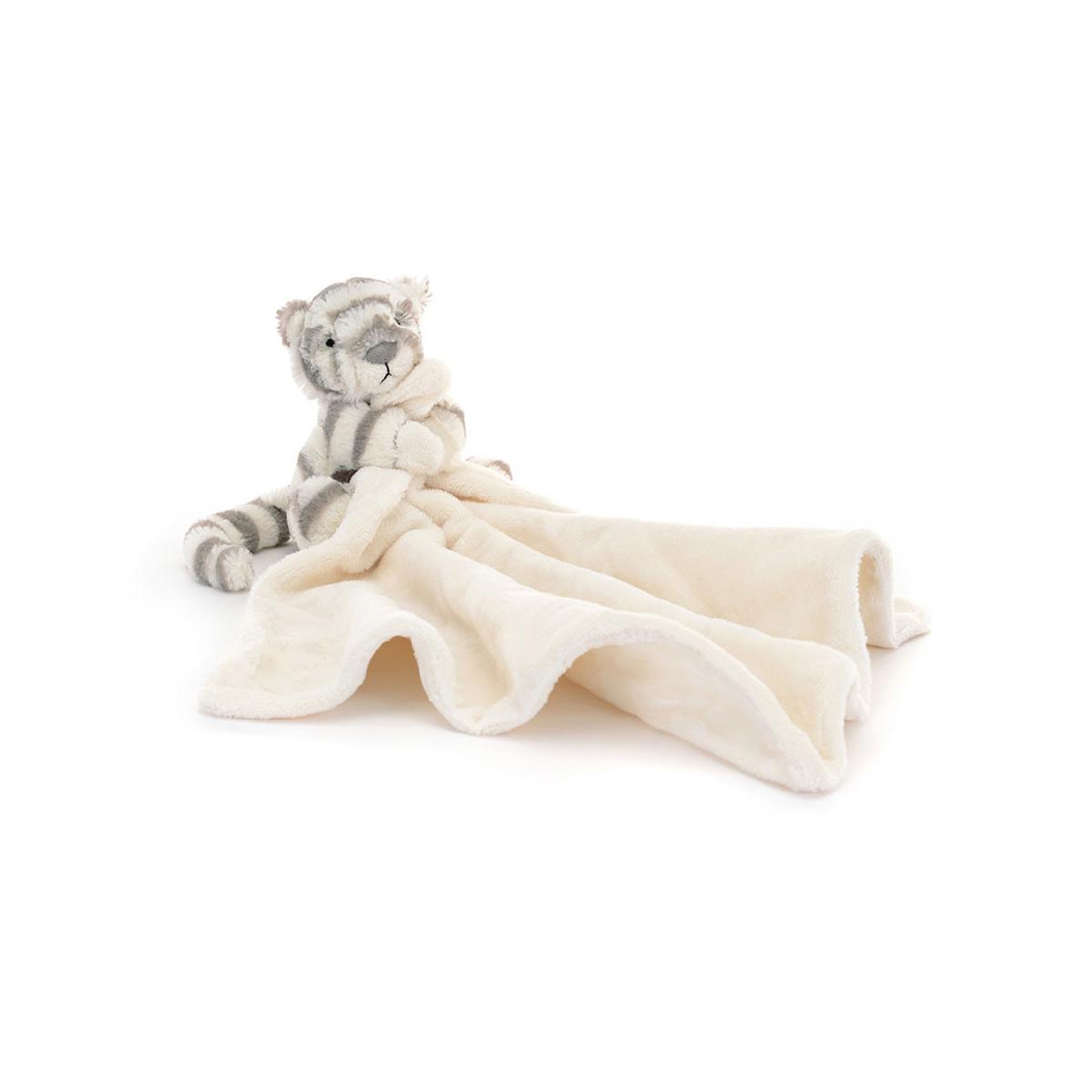 Voir la diapositive 2 : Jellycat Bashful Snow Tiger Soother - Tigre de neige