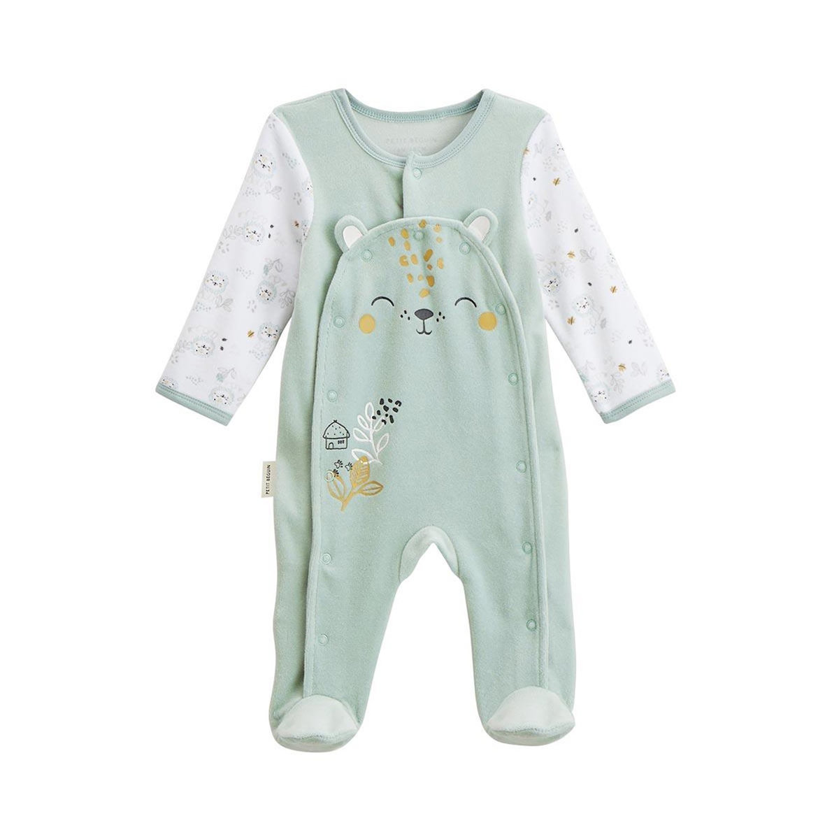 Petit Béguin Pyjama bébé en velours ouverture pont Kenya