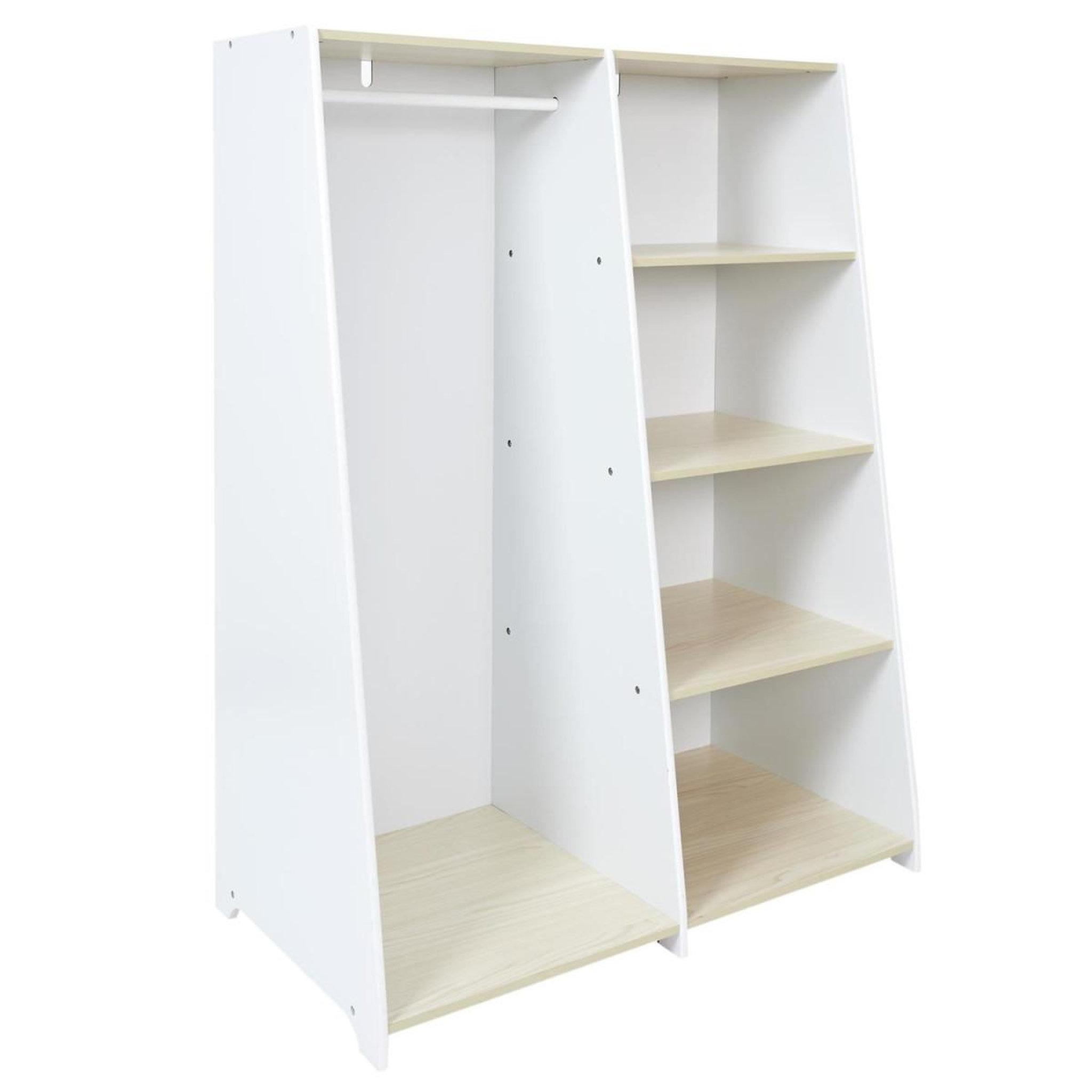 Voir la diapositive 2 : HOME DECO KIDS Armoire scandinave enfant  maya  120cm blanc