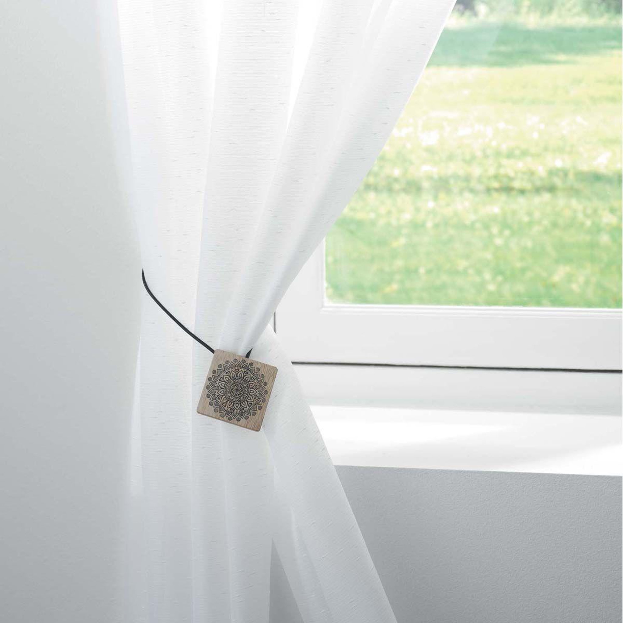 Voir la diapositive 3 : Douceur d'Intérieur Embrasse de rideau aimantée  deva  43cm noir