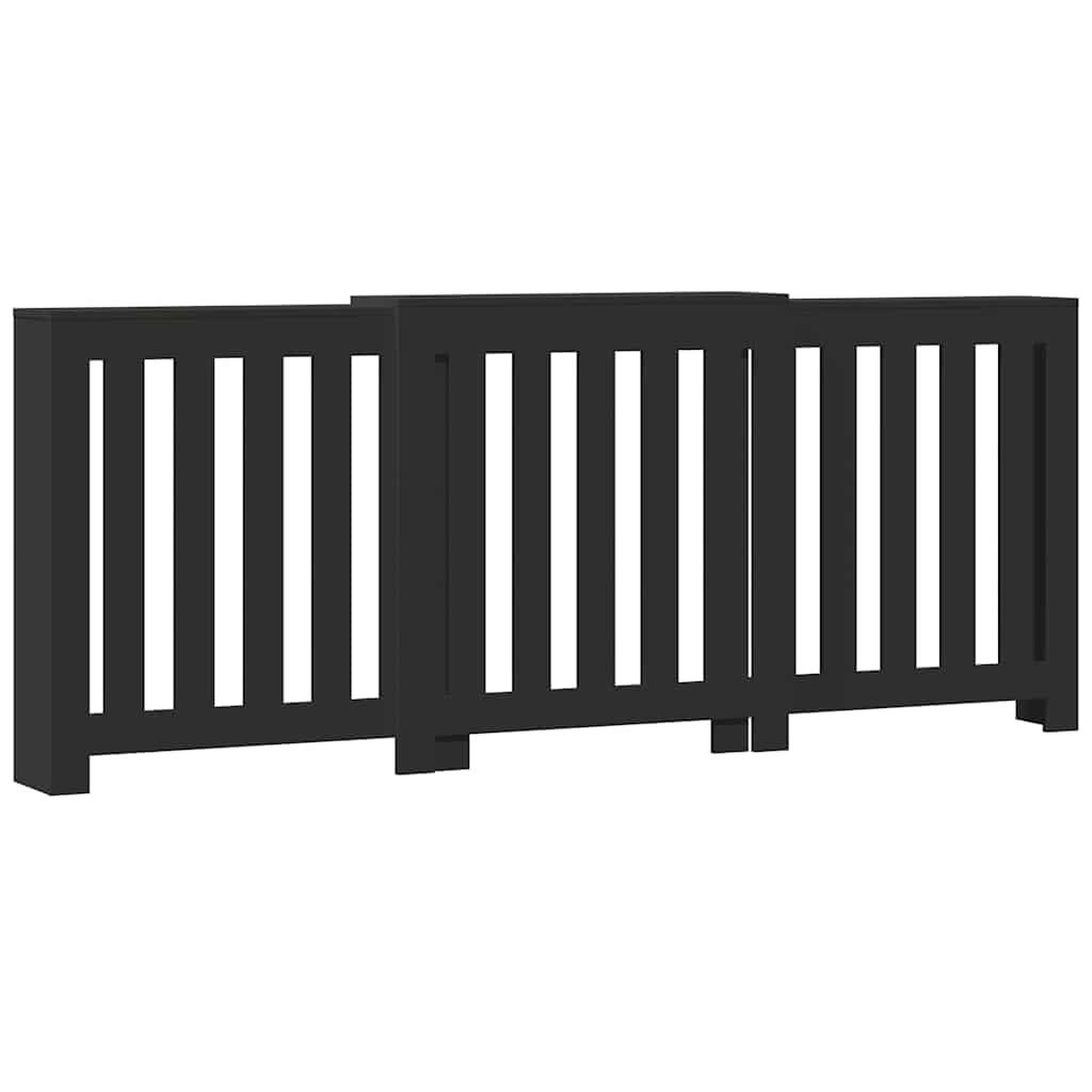 Voir la diapositive 2 : VIDAXL Cache-radiateur noir 205x21,5x83,5 cm bois d'ingenierie