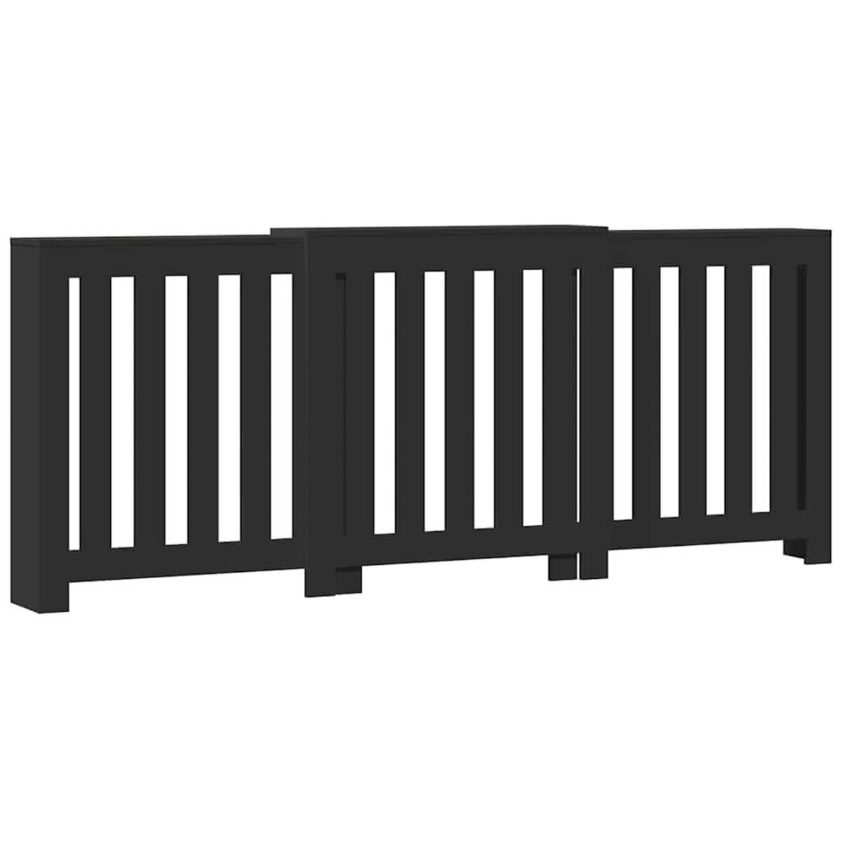 VIDAXL Cache-radiateur noir 205x21,5x83,5 cm bois d'ingenierie