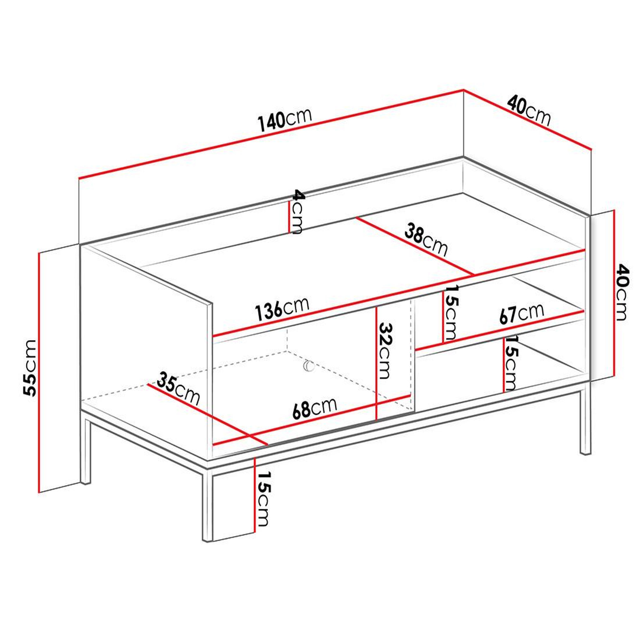 Voir la diapositive 6 : BEST MOBILIER Filipo - meuble tv - 140 cm
