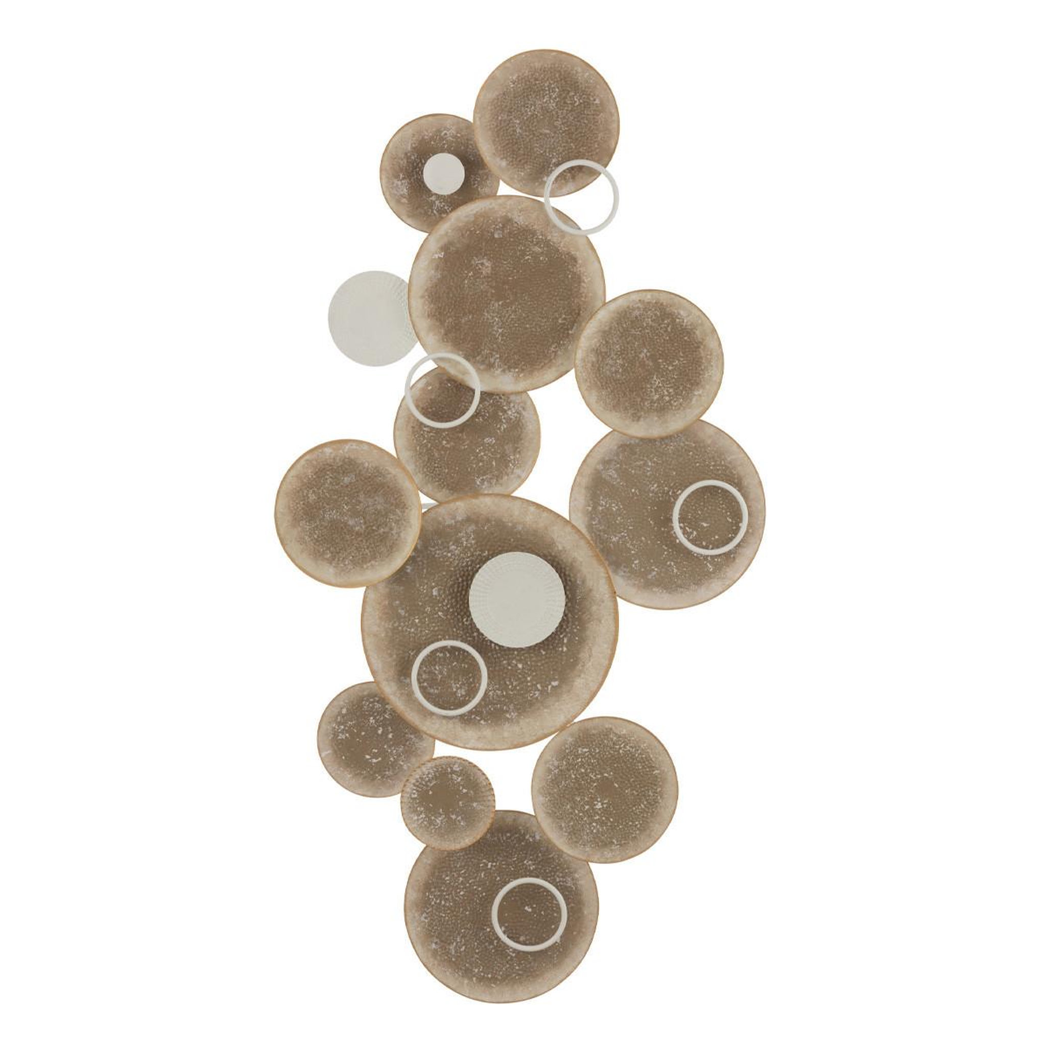 J-LINE Décoration murale en métal  cercles  119cm marron