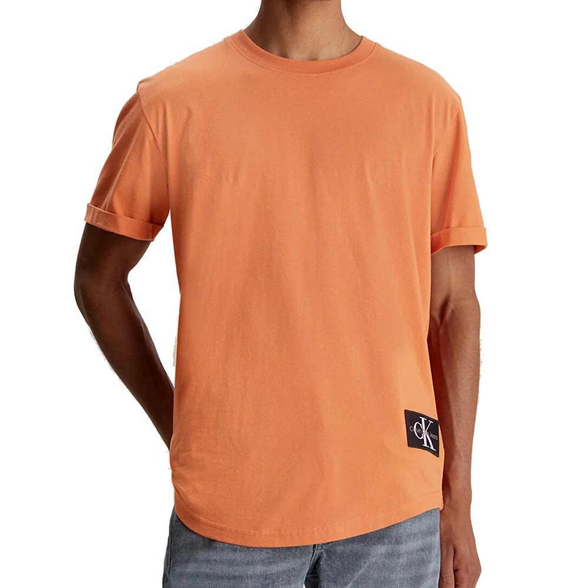 CALVIN KLEIN JEANS T shirt  Homme Calvin Klein Jeans Badge Turn Up. Coloris disponibles : Orange
