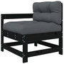 Voir la diapositive 5 : VIDAXL Salon de jardin 3 pcs avec coussins noir bois massif