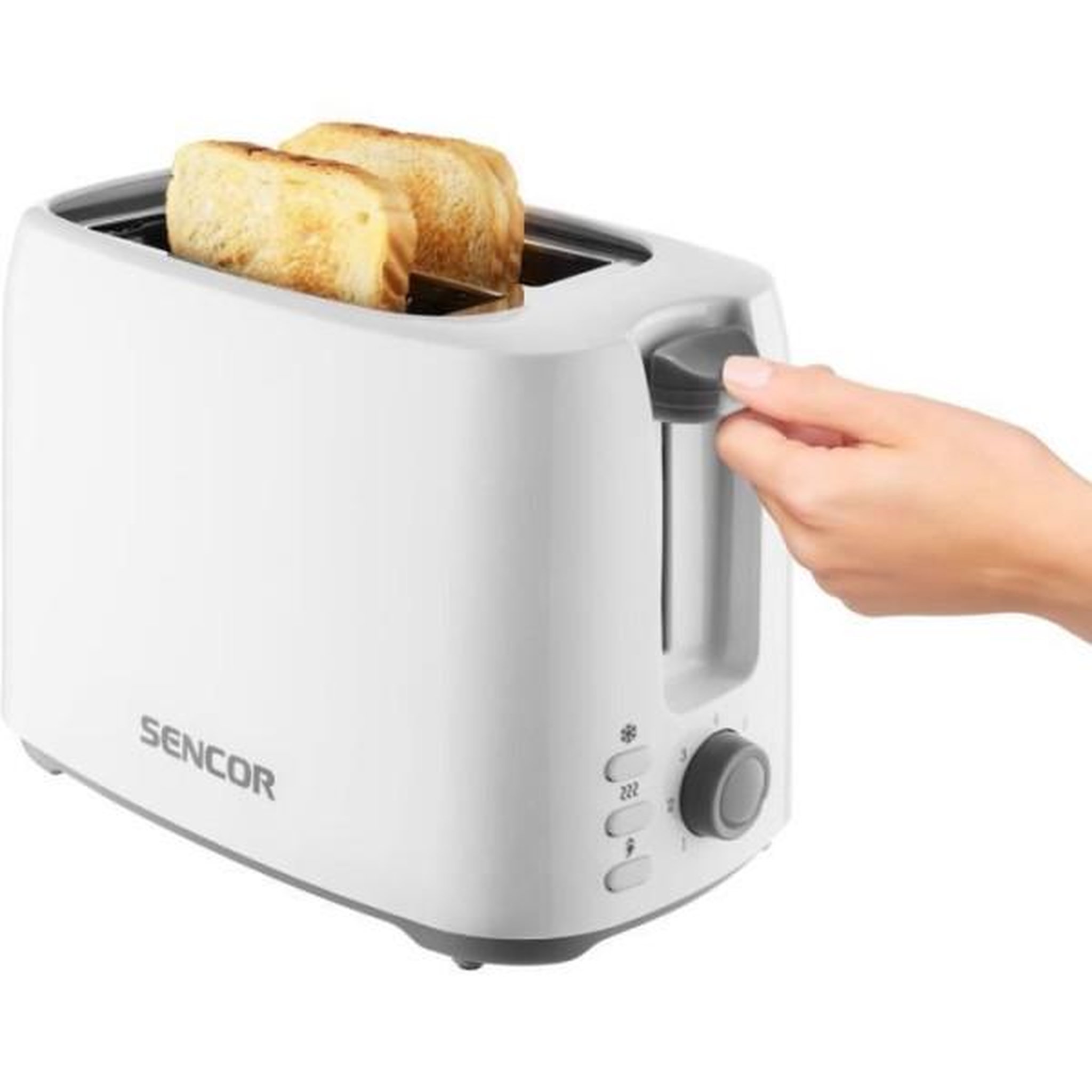 Voir la diapositive 3 : MARKET24 Grille Pain - Toaster Electrique  - SENCOR - STS 2606WH - 750 W - 2 fentes - Blanc