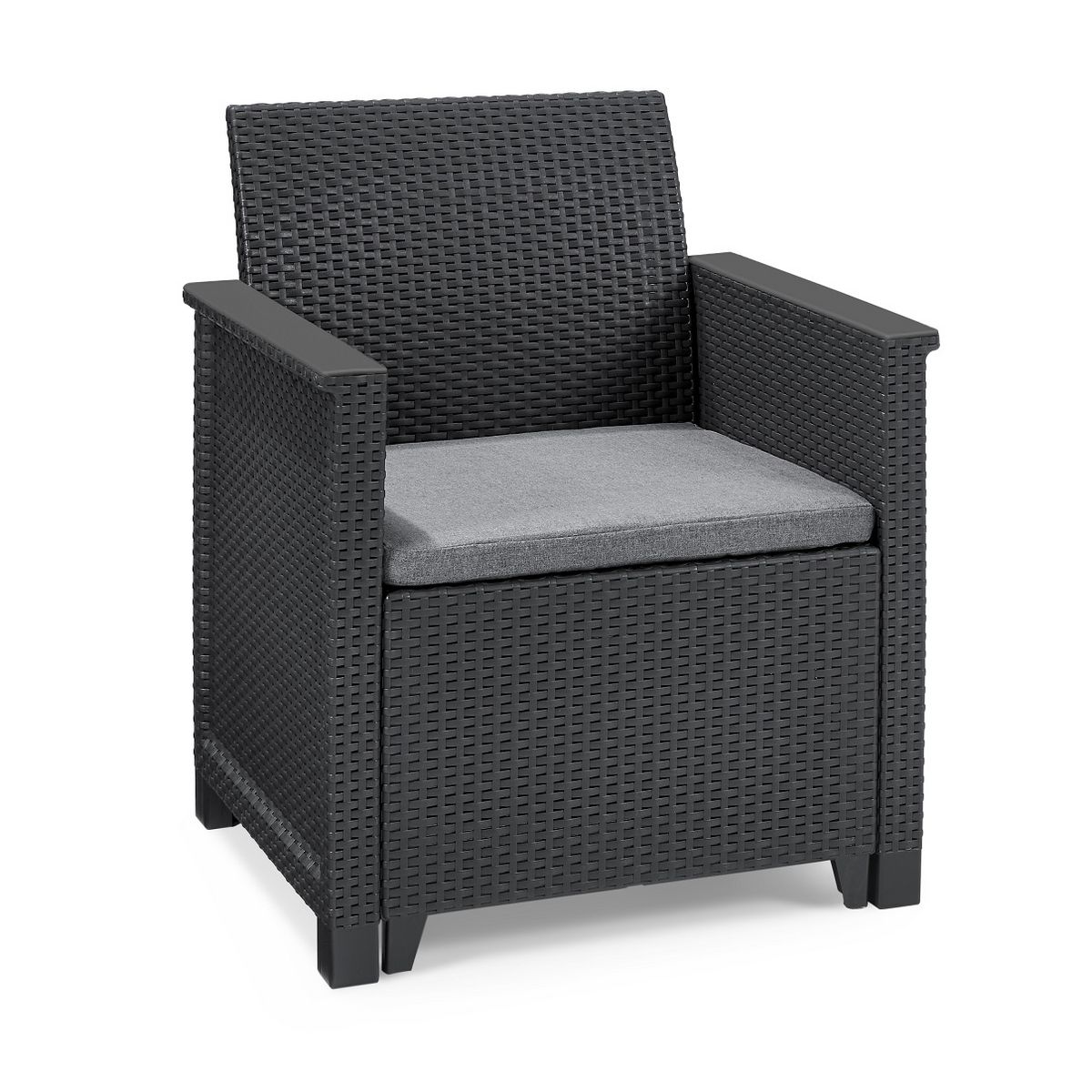 ALLIBERT by KETER Salon bas de jardin 5 personnes gris graphite ELODY