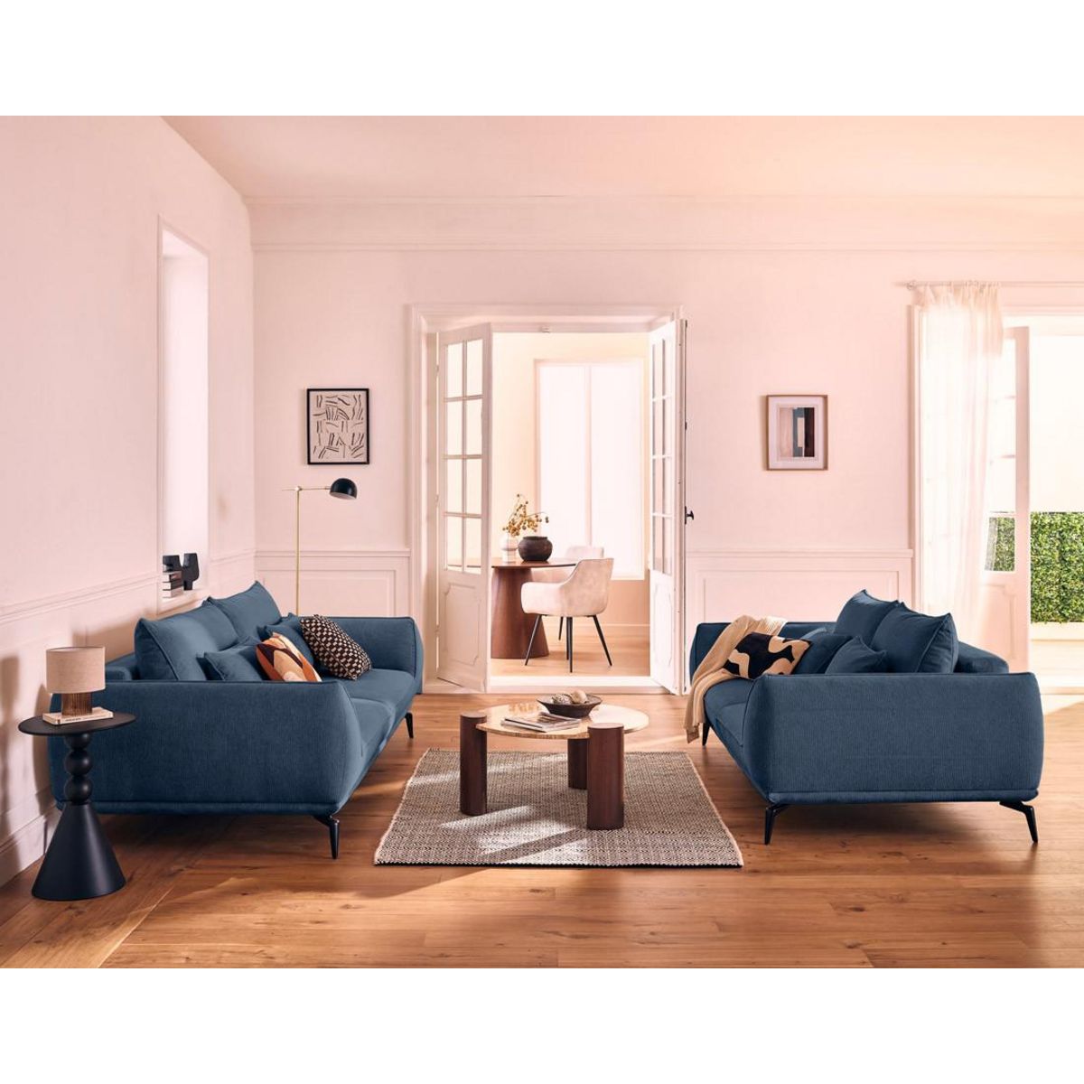 LISA DESIGN Arica - canapé droit 2 places en tissu texturé