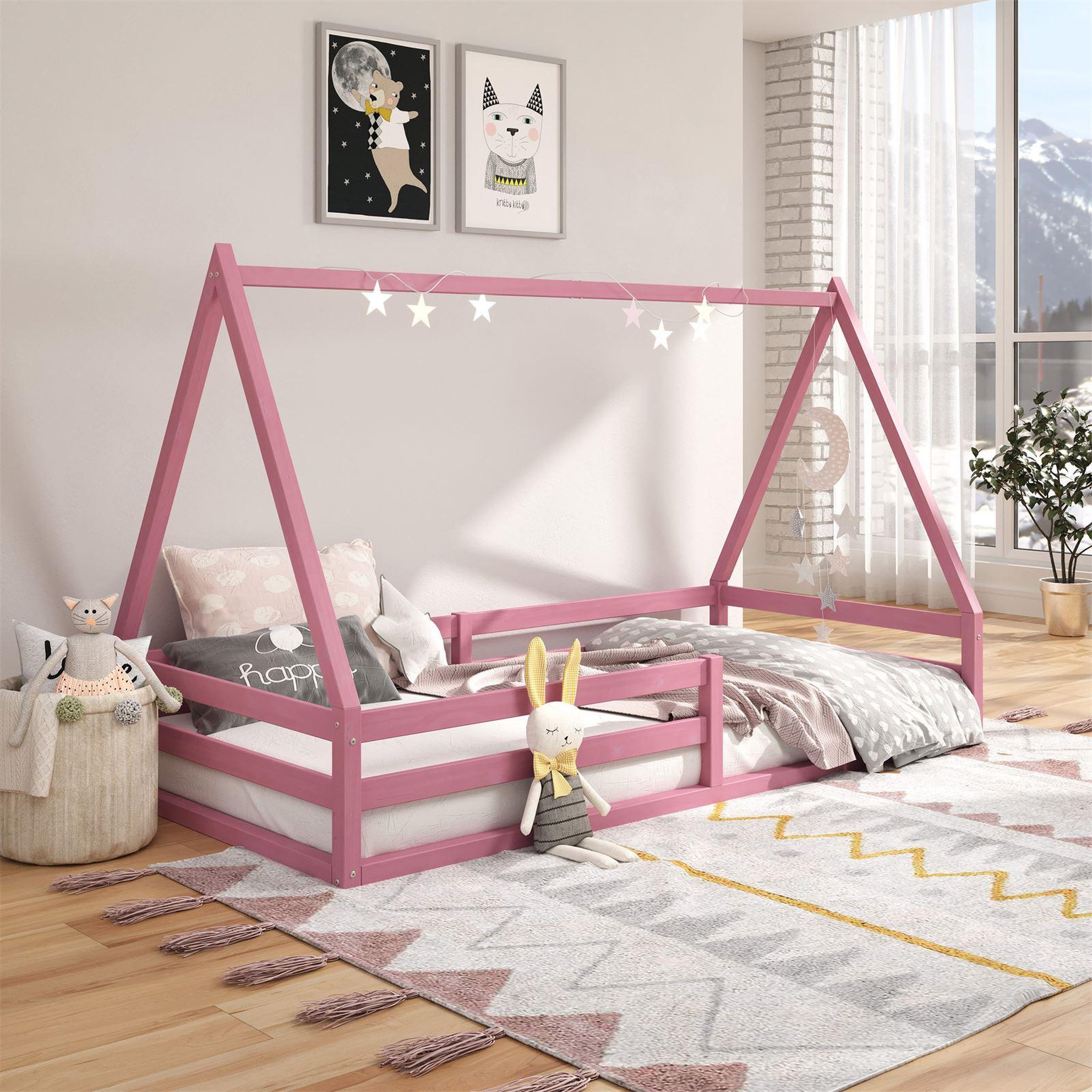 Voir la diapositive 2 : IDIMEX Lit cabane SILA 90 x 200 cm, en pin massif