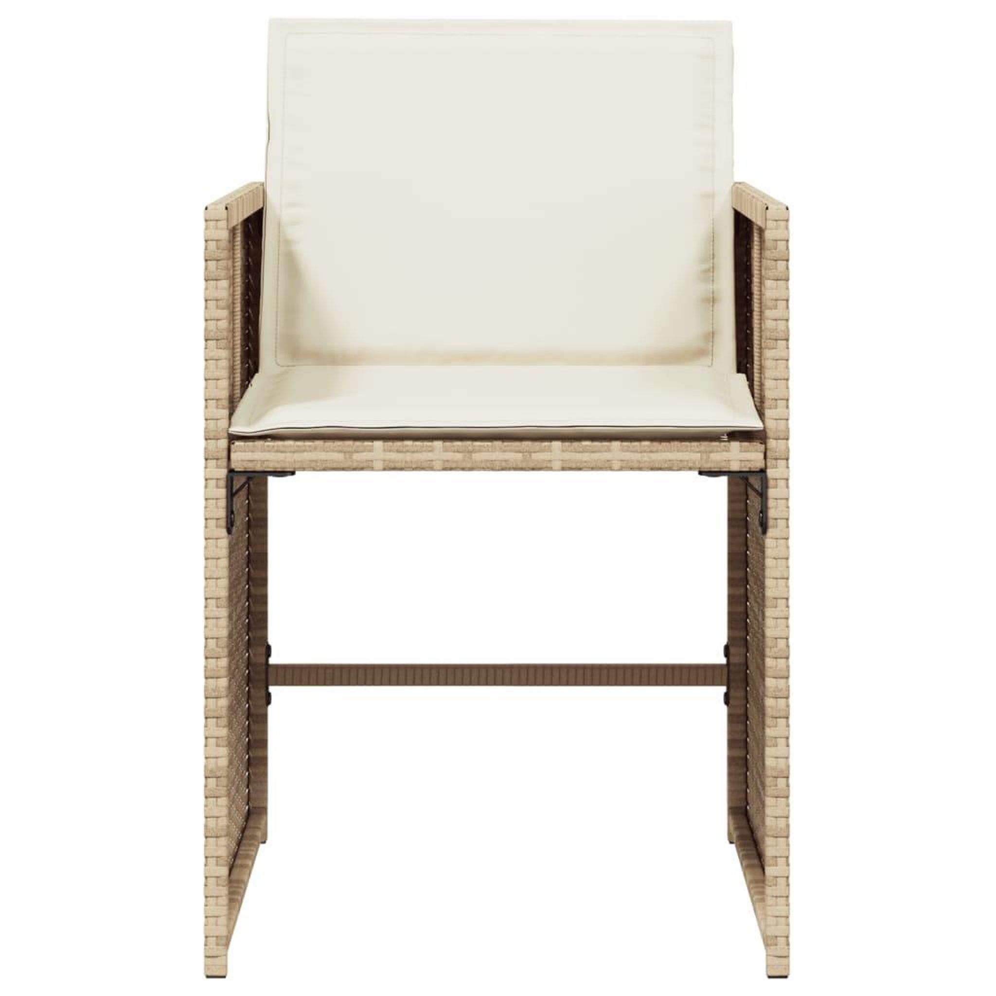 Voir la diapositive 5 : VIDAXL Chaises de jardin avec coussins lot de 4 beige resine tressee