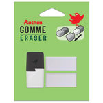 AUCHAN Gomme en caoutchouc naturel avec étui + 2 recharges