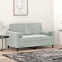 Voir la diapositive 1 : VIDAXL Canape 2 places avec oreillers gris clair 120 cm velours