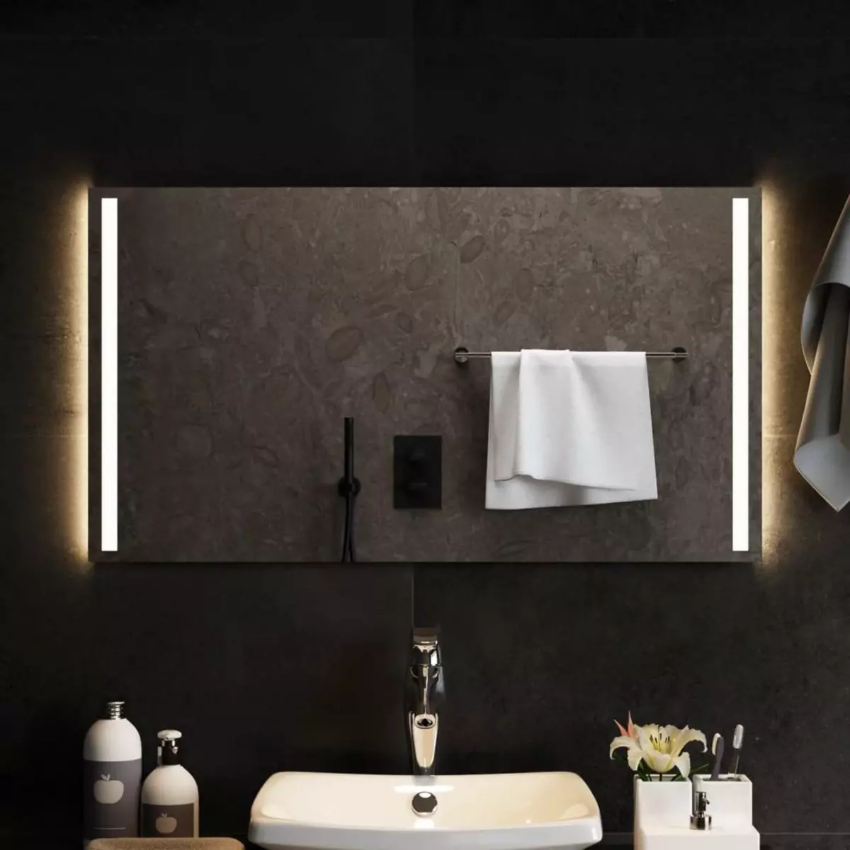 VIDAXL Miroir de salle de bain a LED 90x50 cm