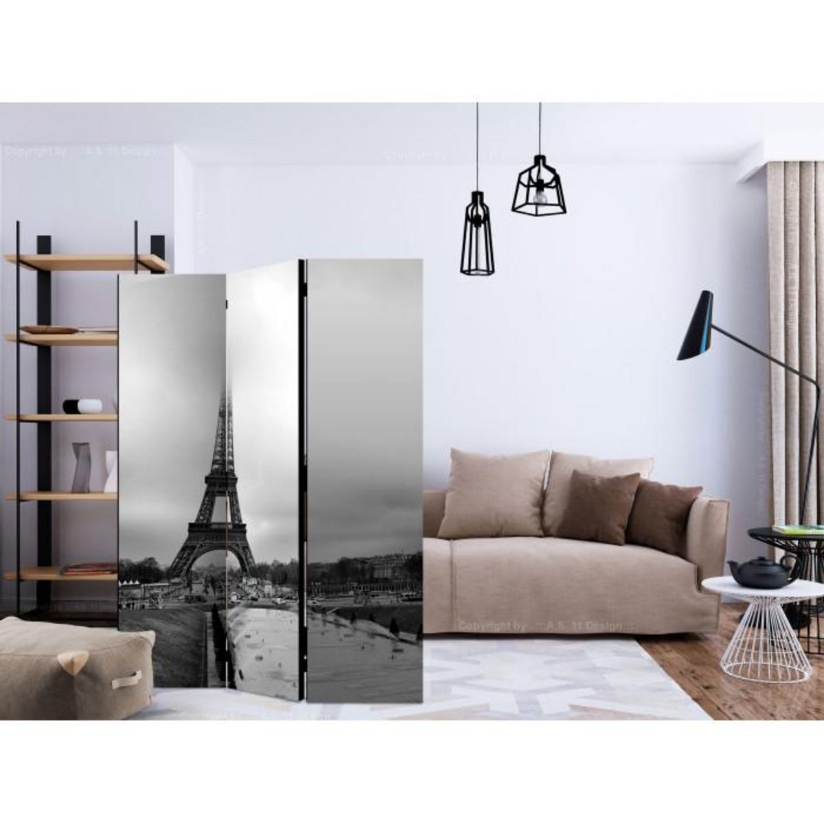 Paris Prix Paravent 3 Volets  Paris : Eiffel Tower  135x172cm