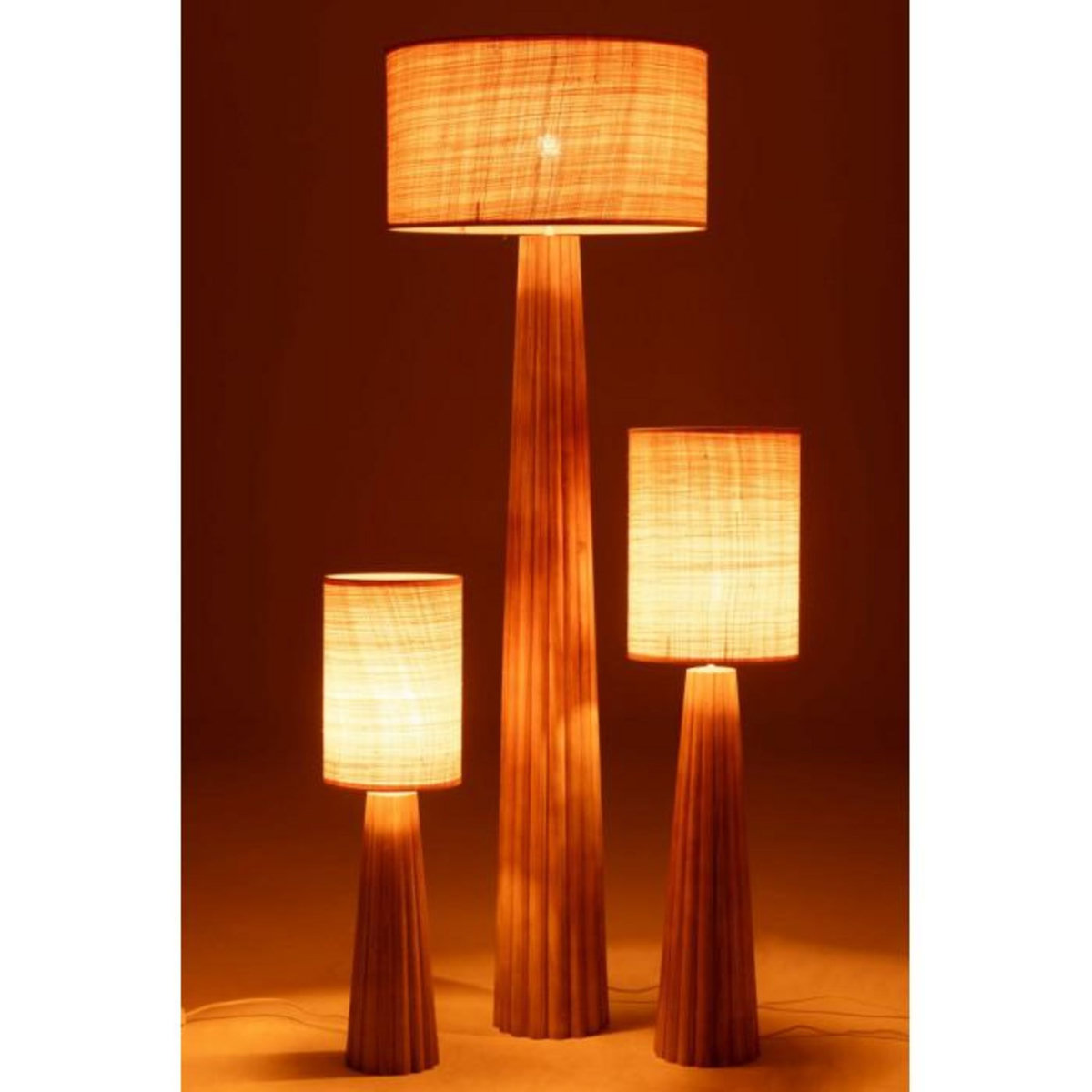 Paris Prix Lampadaire Parapluie en Bois  Ailanthus  157cm Naturel