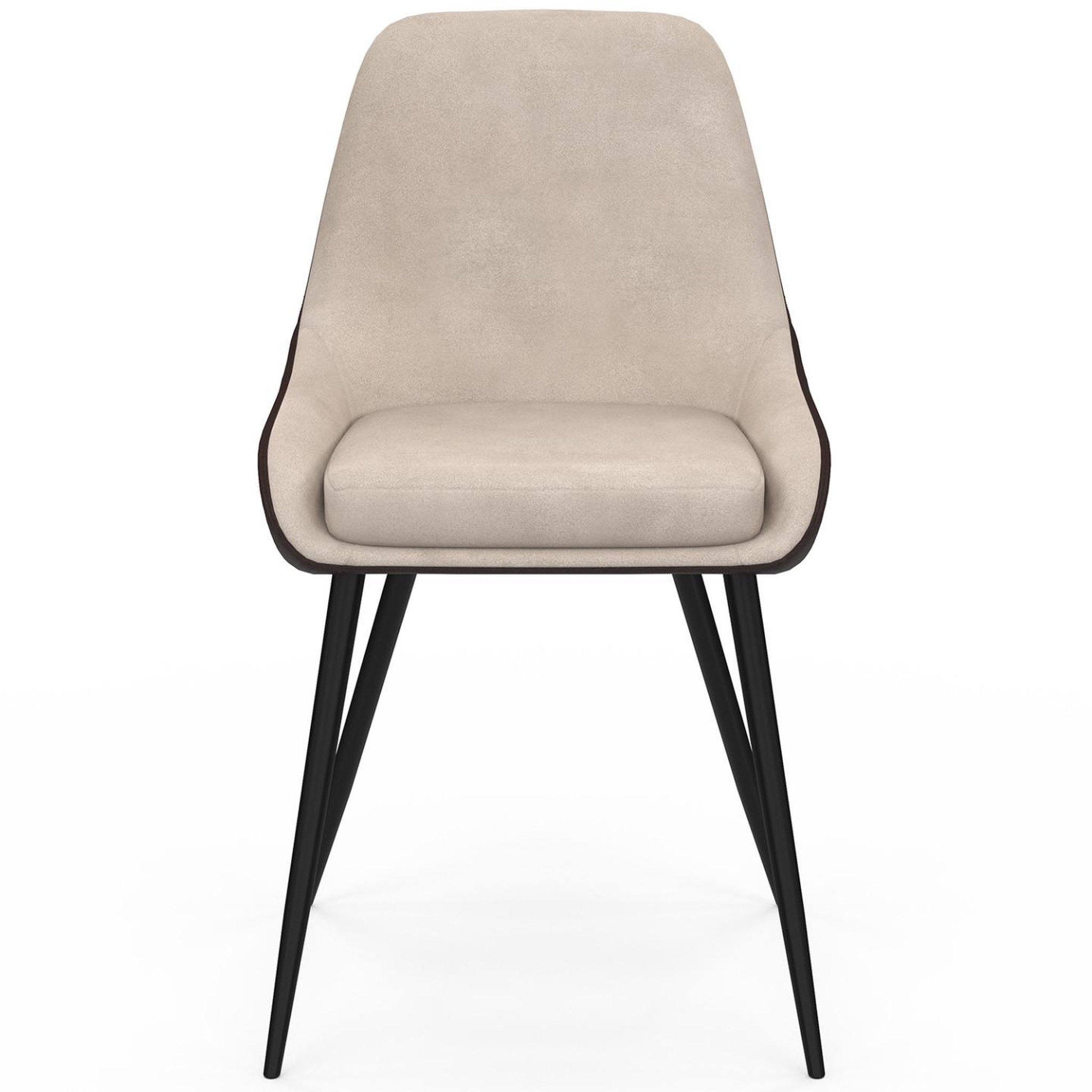 Voir la diapositive 4 : ID MARKET Lot de 6 chaises thalya bi-matière en tissu et pu marron et taupe pour salle à manger