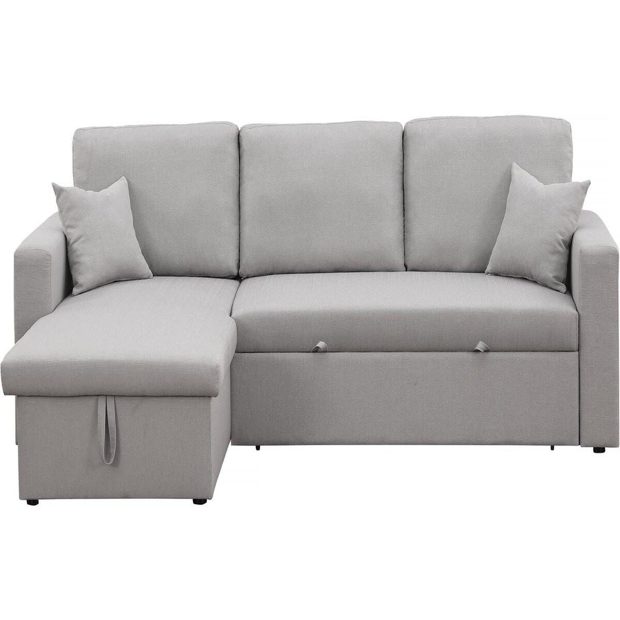 Habitat et Jardin Canapé d'angle convertible/ réversible avec coffre  alain  - 3 places - gris clair