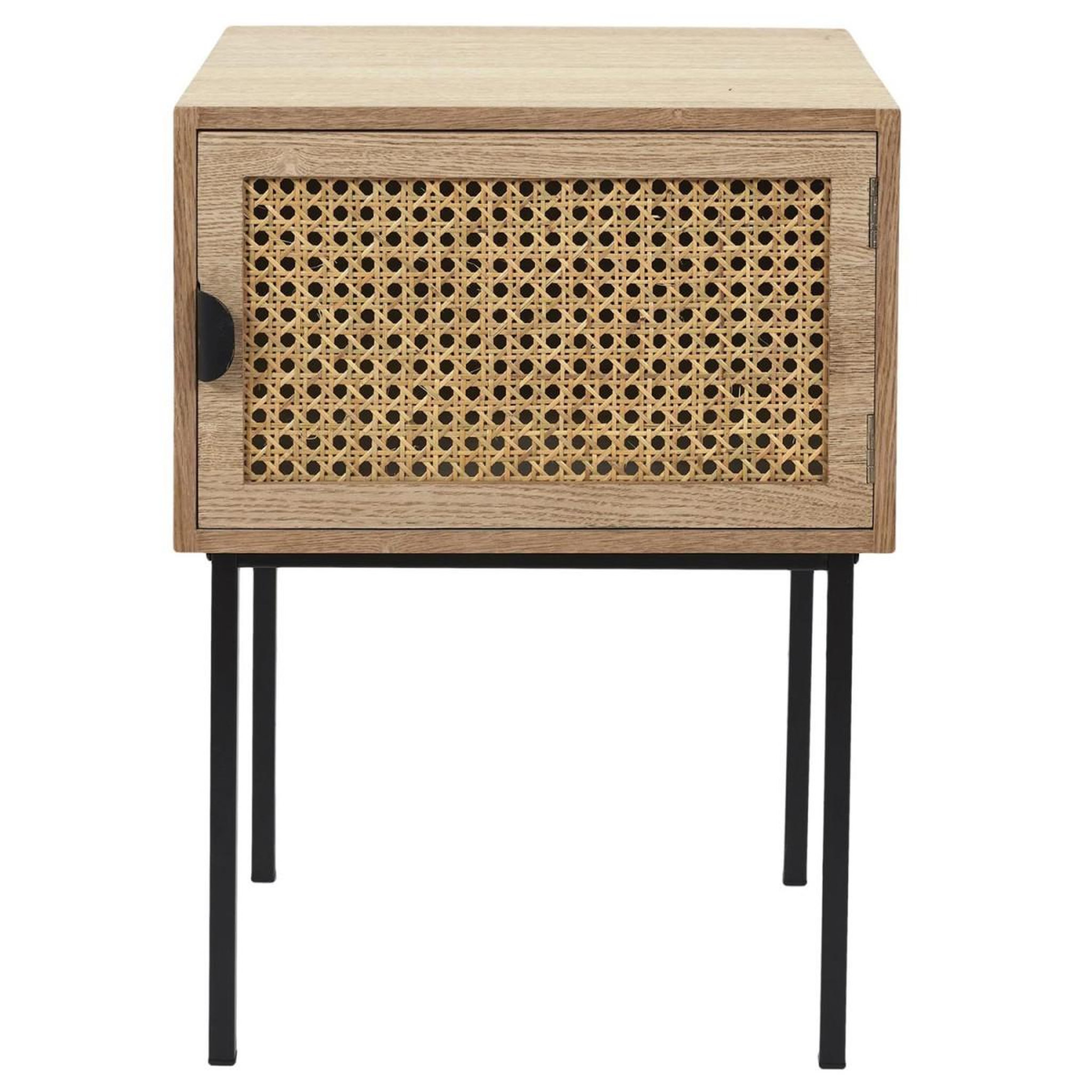Voir la diapositive 2 : The Home Deco Factory Table de chevet en bois 1 porte  bessie  55cm naturel