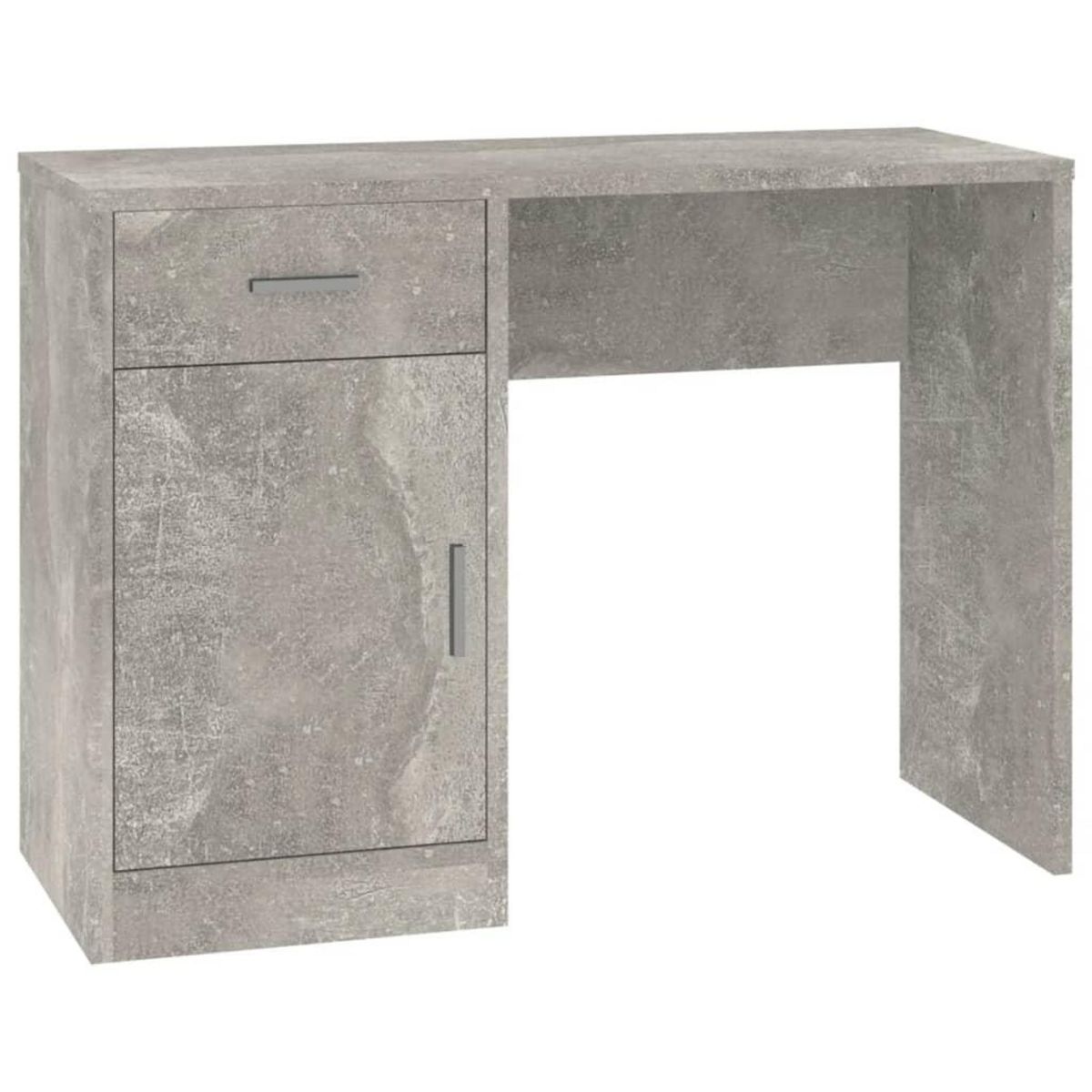 VIDAXL Bureau avec tiroir et armoire Gris beton 100x40x73 cm