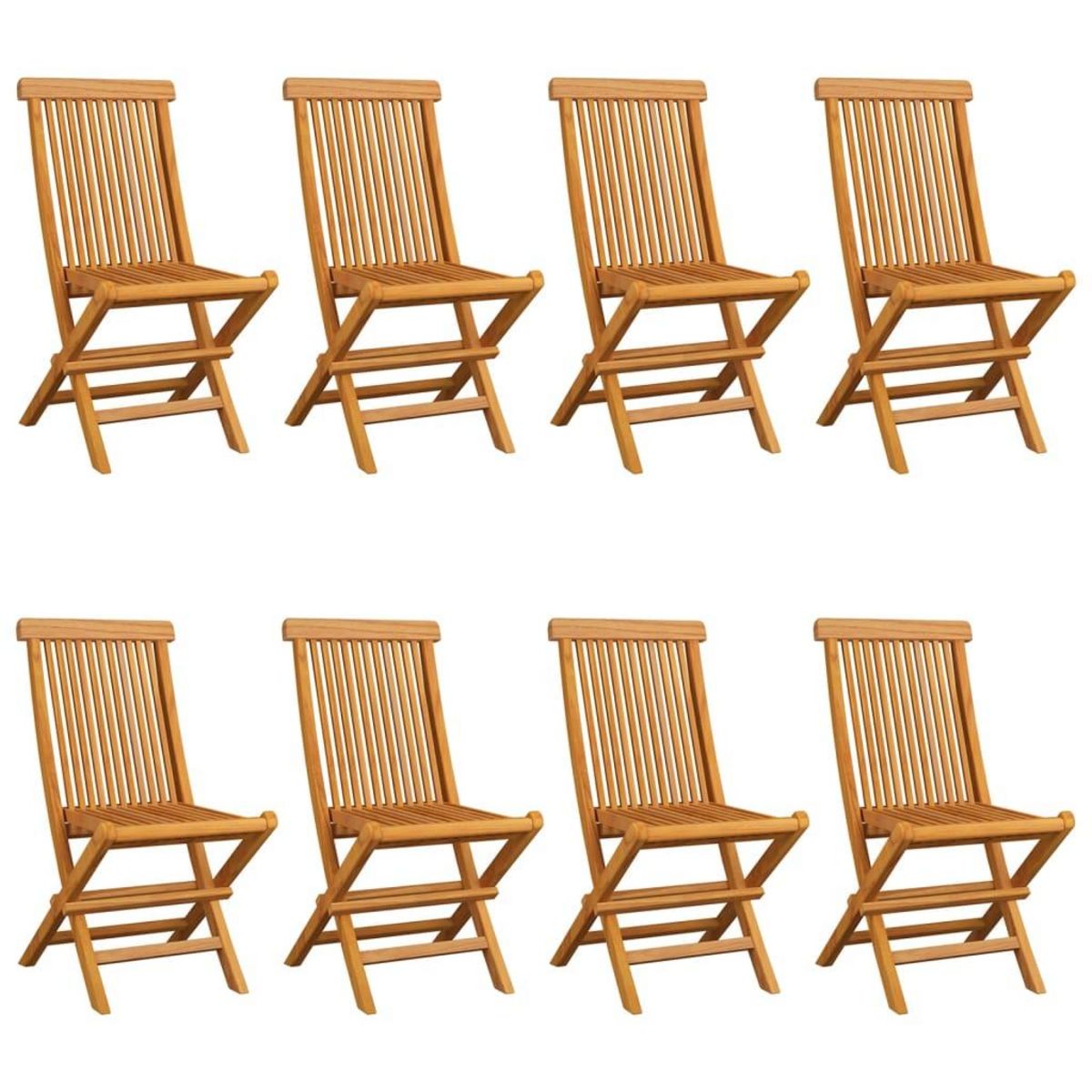 VIDAXL Chaises de jardin avec coussins bleu clair lot de 8 Teck massif