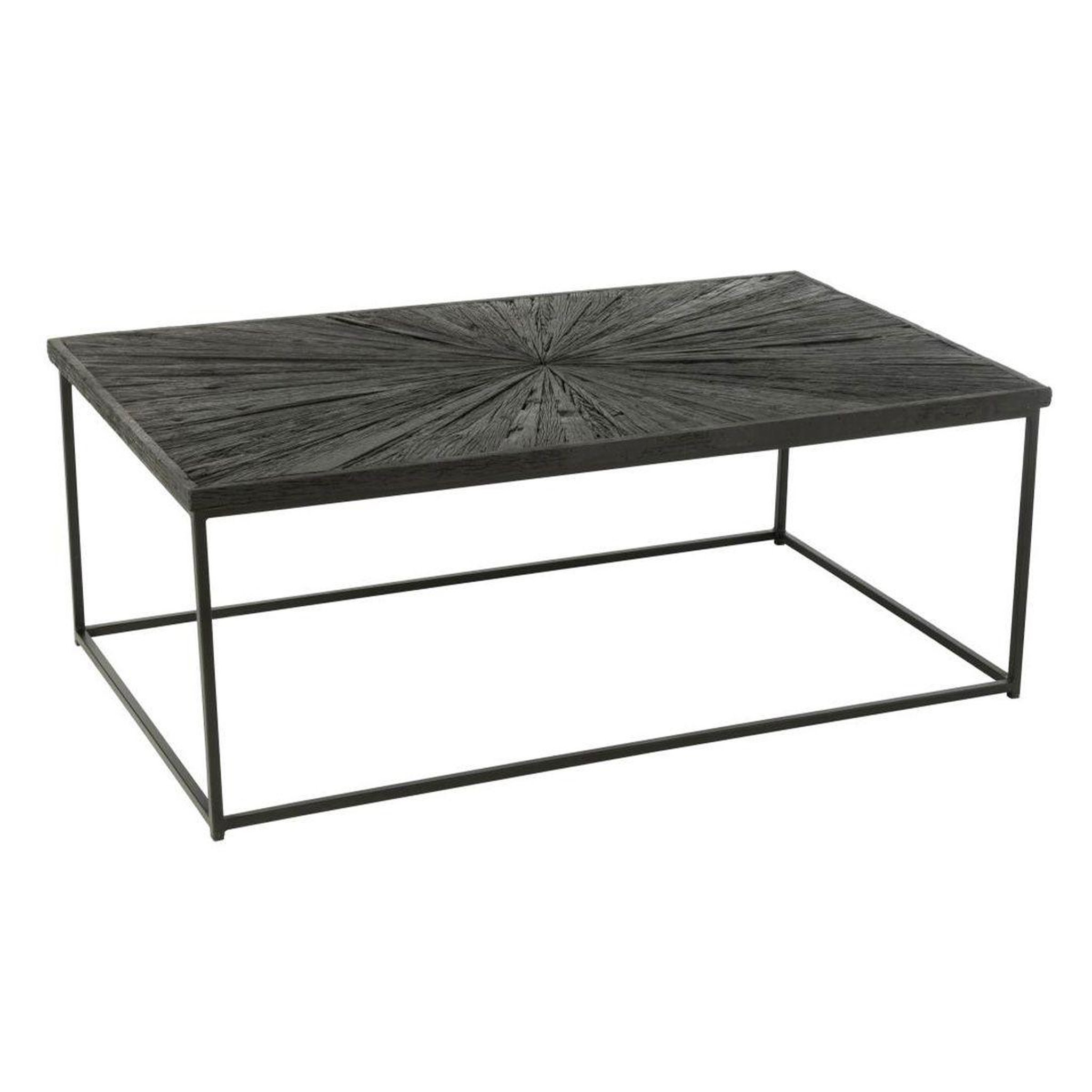J-LINE Table basse en bois  shanil  120cm noir