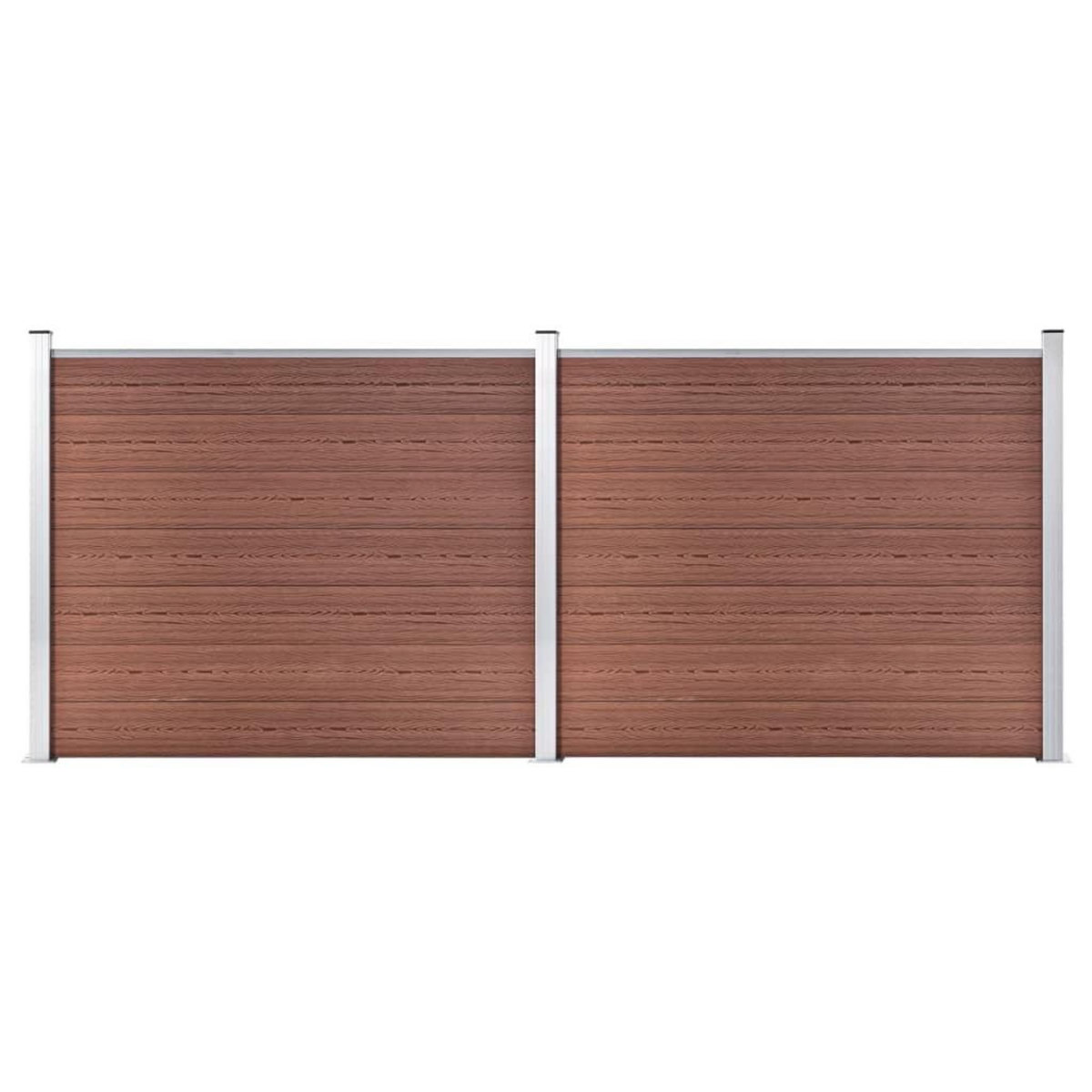 VIDAXL Ensemble de panneau de cloture WPC 353x146 cm Marron