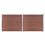 VIDAXL Ensemble de panneau de cloture WPC 353x146 cm Marron